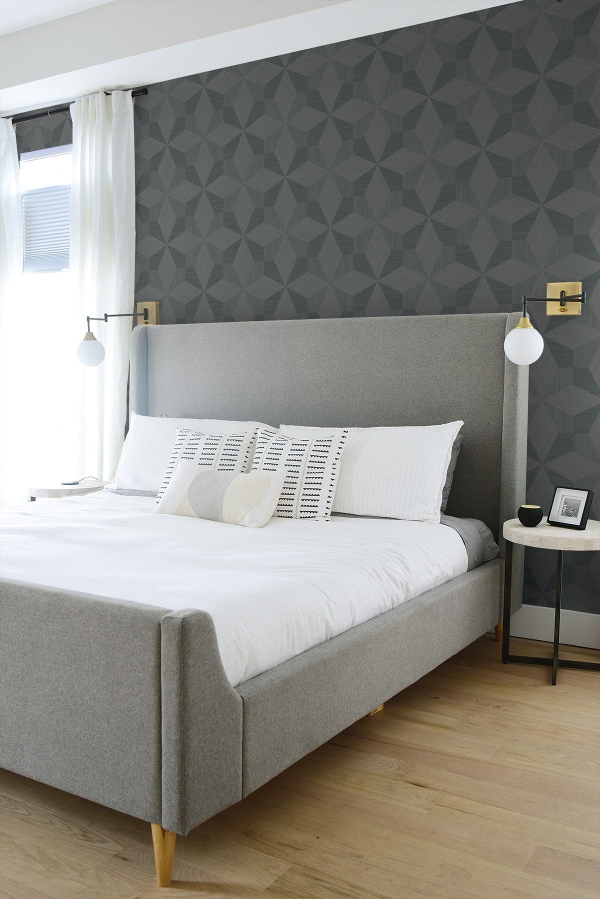 A Lot More Textures Turku Geometric Embossed Vinyl Unpasted Wallpaper