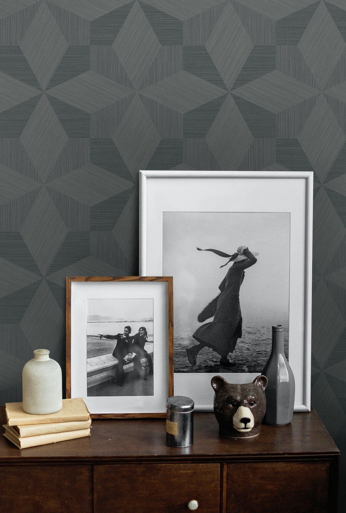A Lot More Textures Turku Geometric Embossed Vinyl Unpasted Wallpaper