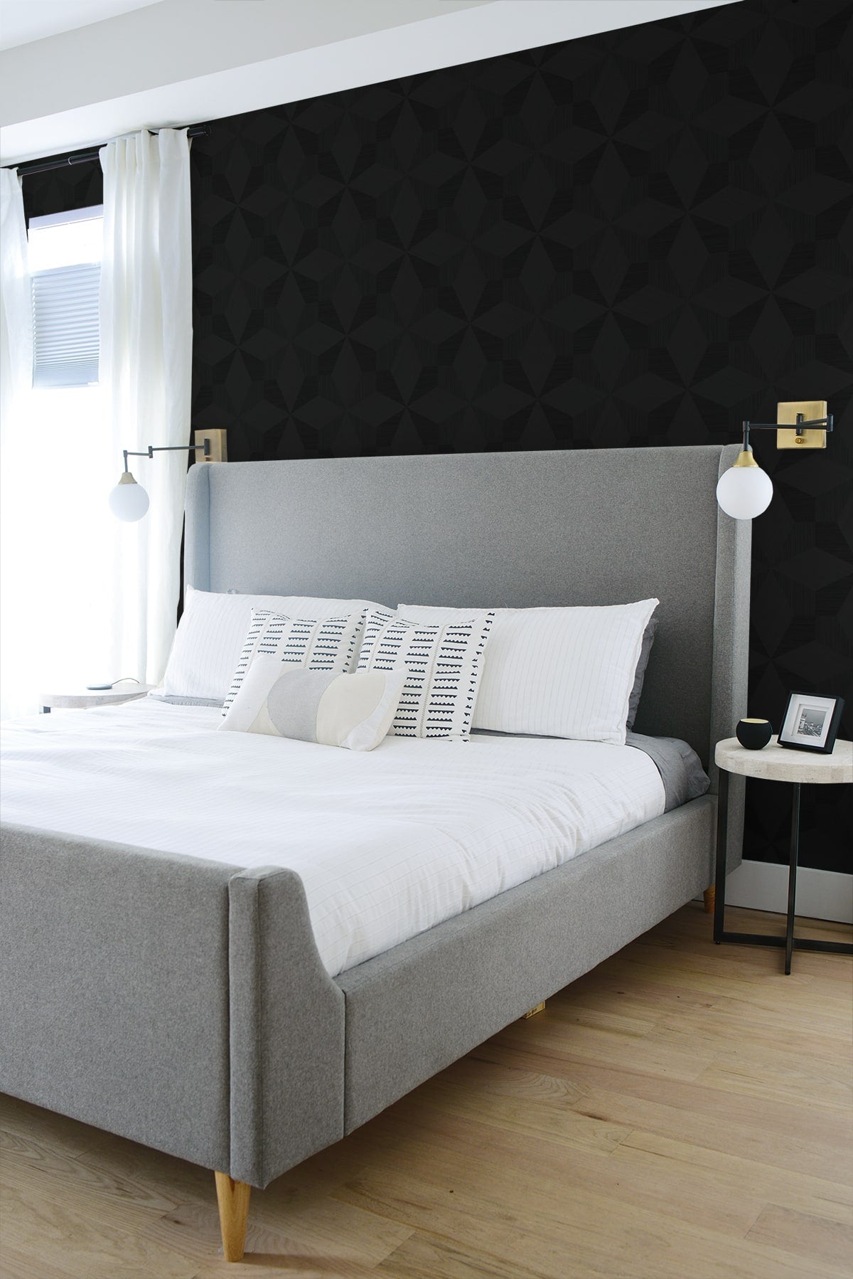 A Lot More Textures Turku Geometric Embossed Vinyl Unpasted Wallpaper