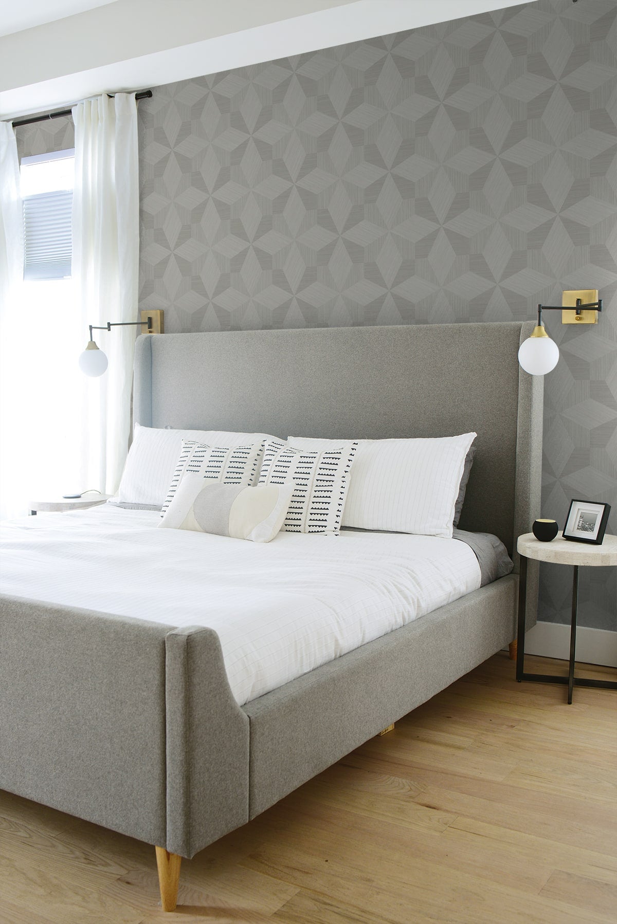 A Lot More Textures Turku Geometric Embossed Vinyl Unpasted Wallpaper