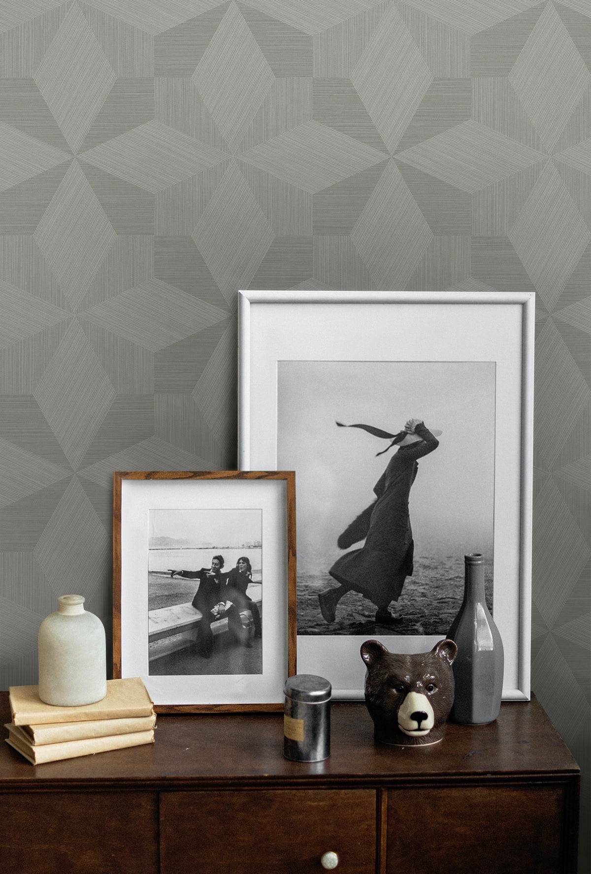 A Lot More Textures Turku Geometric Embossed Vinyl Unpasted Wallpaper