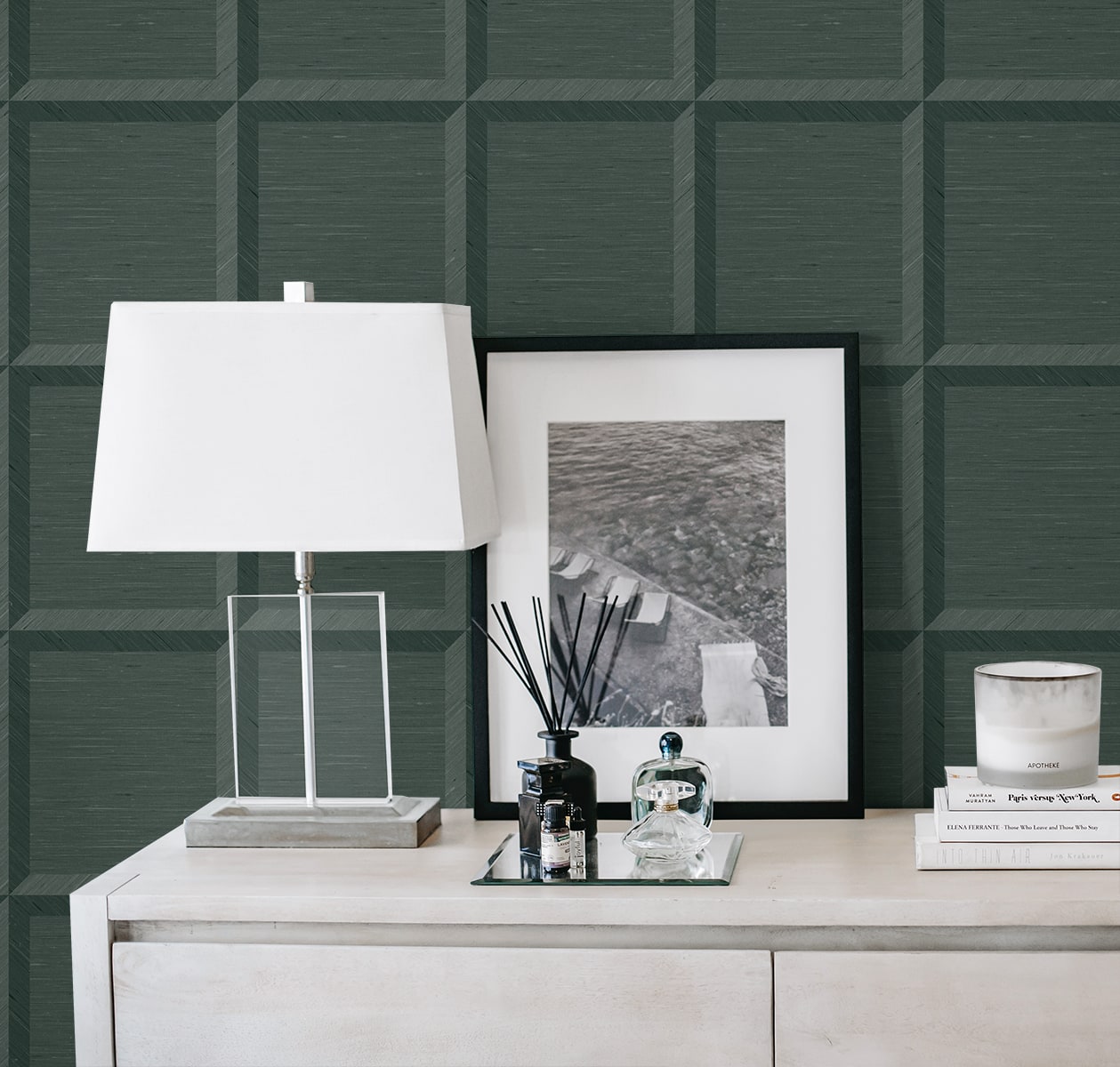 A Lot More Textures Oulu Geometric Embossed Vinyl Unpasted Wallpaper