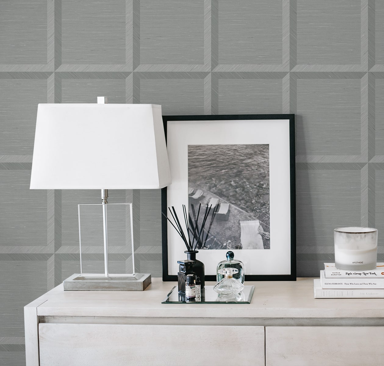 A Lot More Textures Oulu Geometric Embossed Vinyl Unpasted Wallpaper