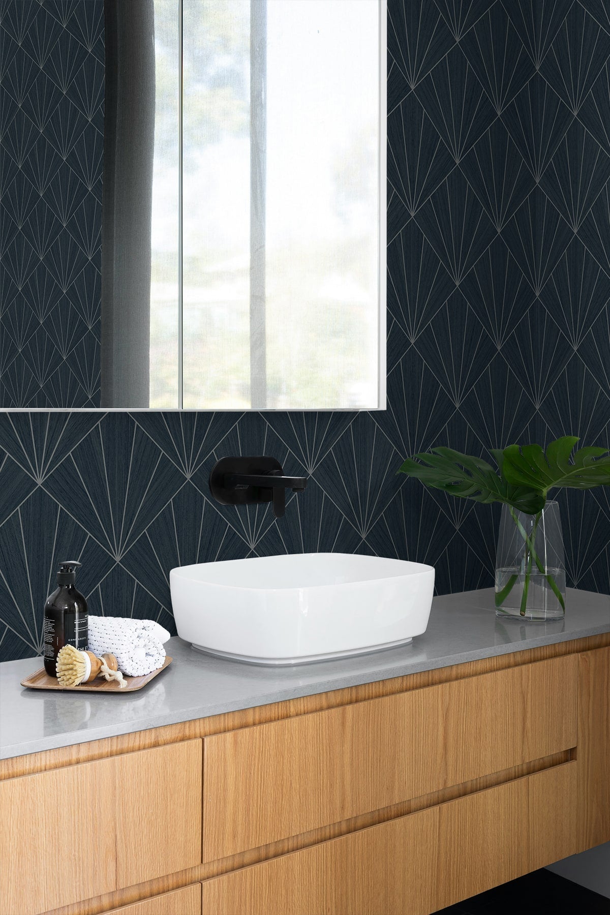 A Lot More Textures Mikkeli Geometric Embossed Vinyl Unpasted Wallpaper