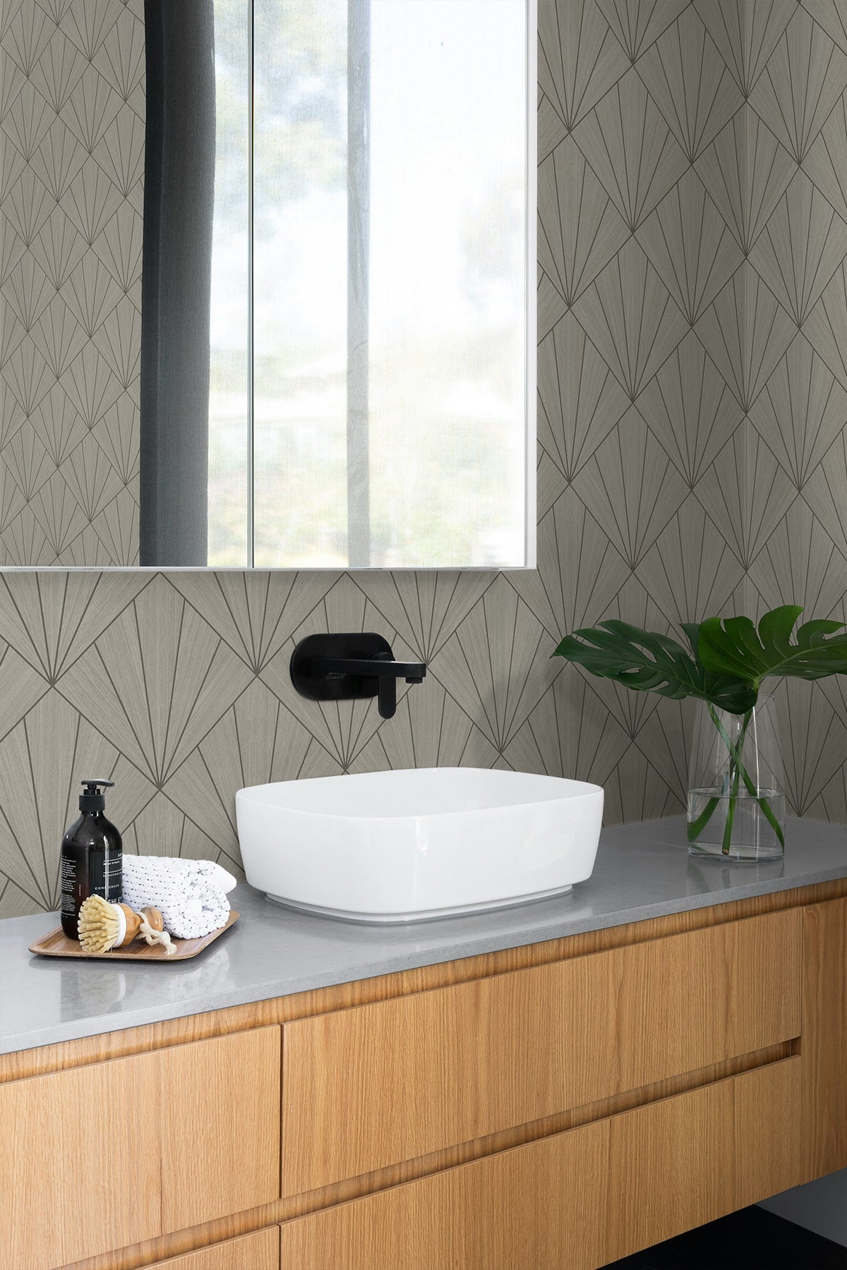 A Lot More Textures Mikkeli Geometric Embossed Vinyl Unpasted Wallpaper