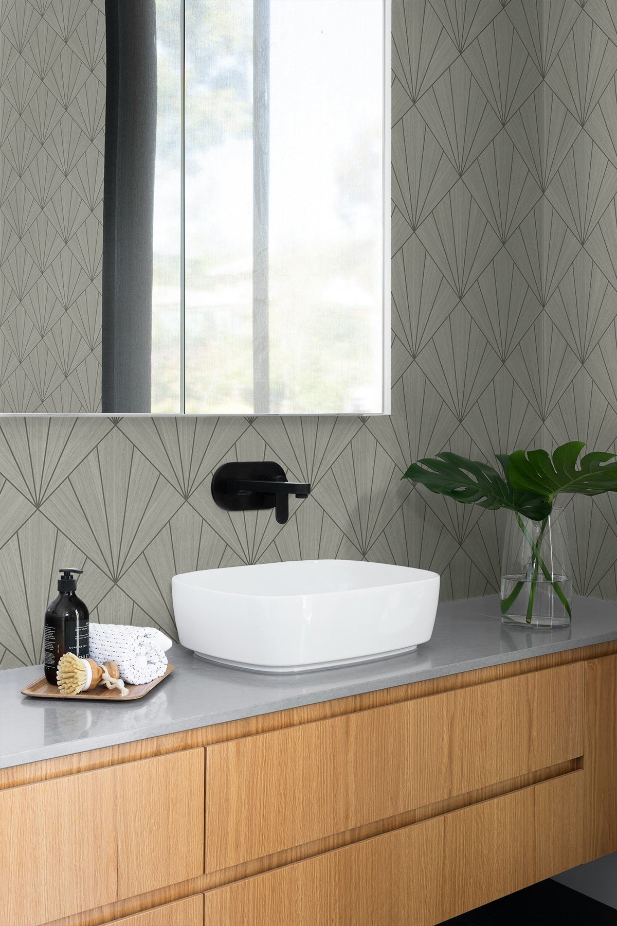 A Lot More Textures Mikkeli Geometric Embossed Vinyl Unpasted Wallpaper