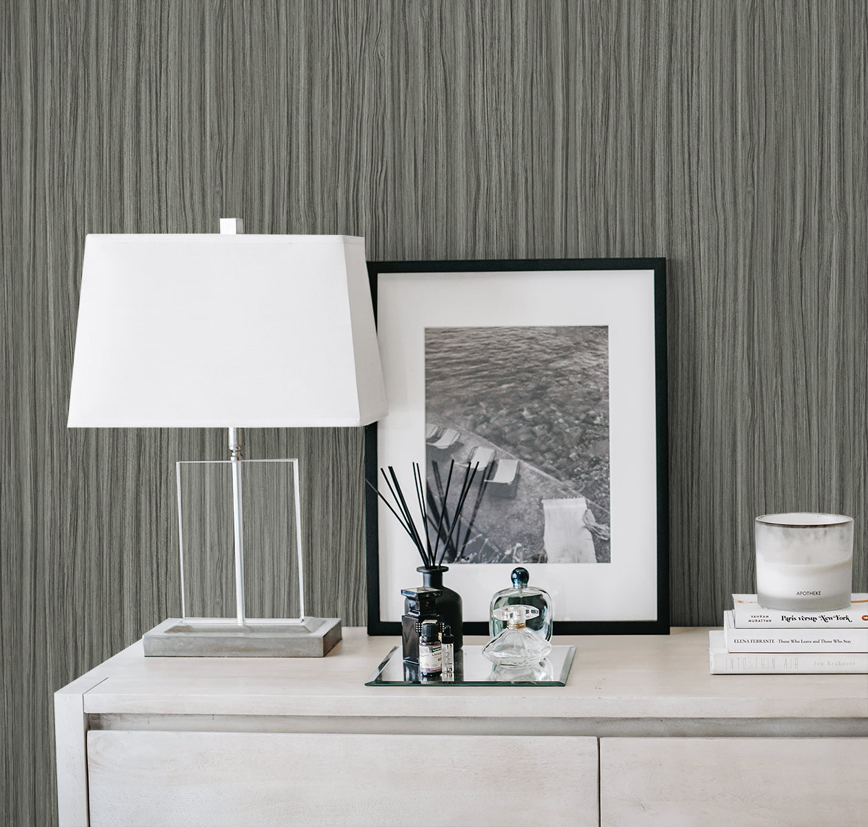 A Lot More Textures Salo Faux Stria Embossed Vinyl Unpasted Wallpaper