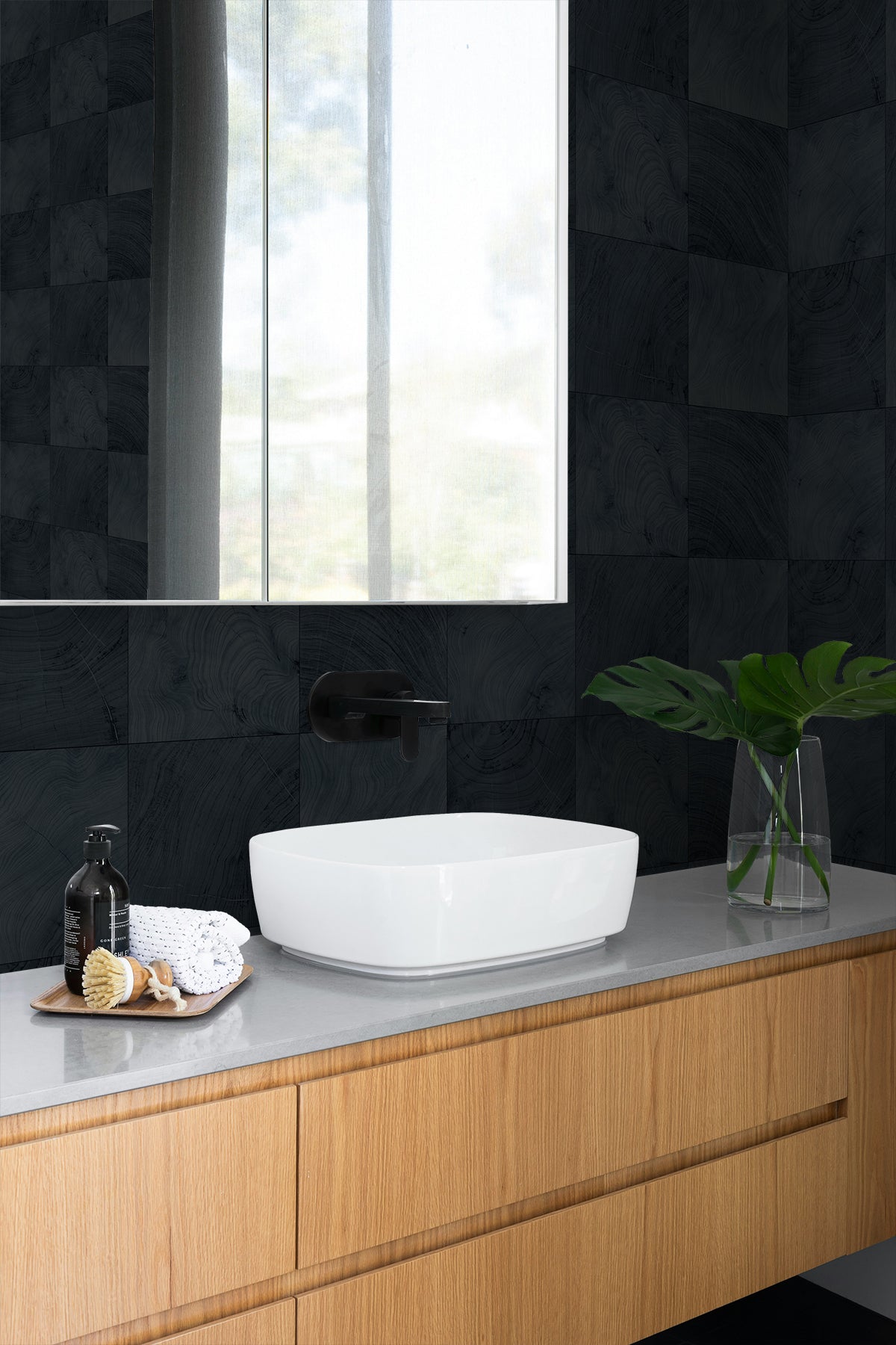 A Lot More Textures Kemi Faux Wood Block Embossed Vinyl Unpasted Wallpaper