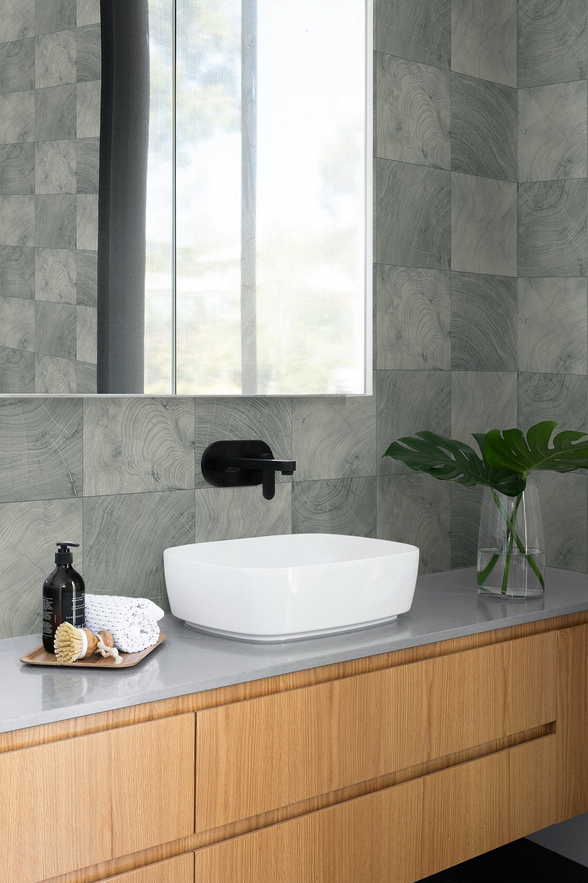 A Lot More Textures Kemi Faux Wood Block Embossed Vinyl Unpasted Wallpaper