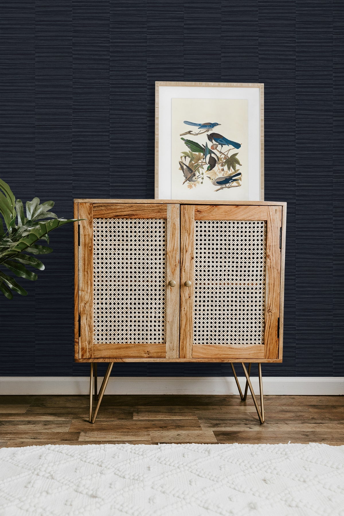A Lot More Textures Forssa Faux Grass Stripe Embossed Vinyl Unpasted Wallpaper