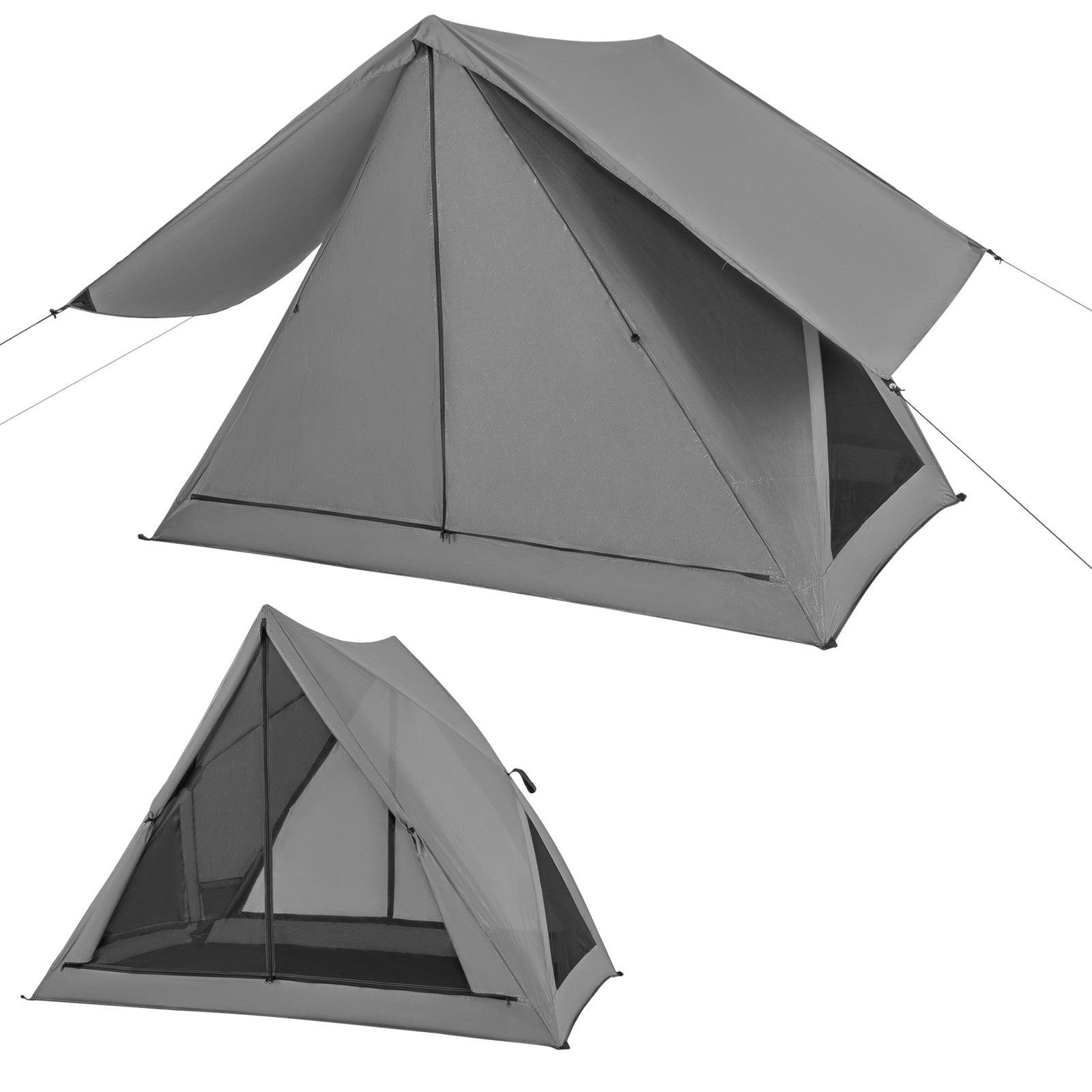 Pop-up Camping Tent for 2-3 People with Carry Bag -Gray