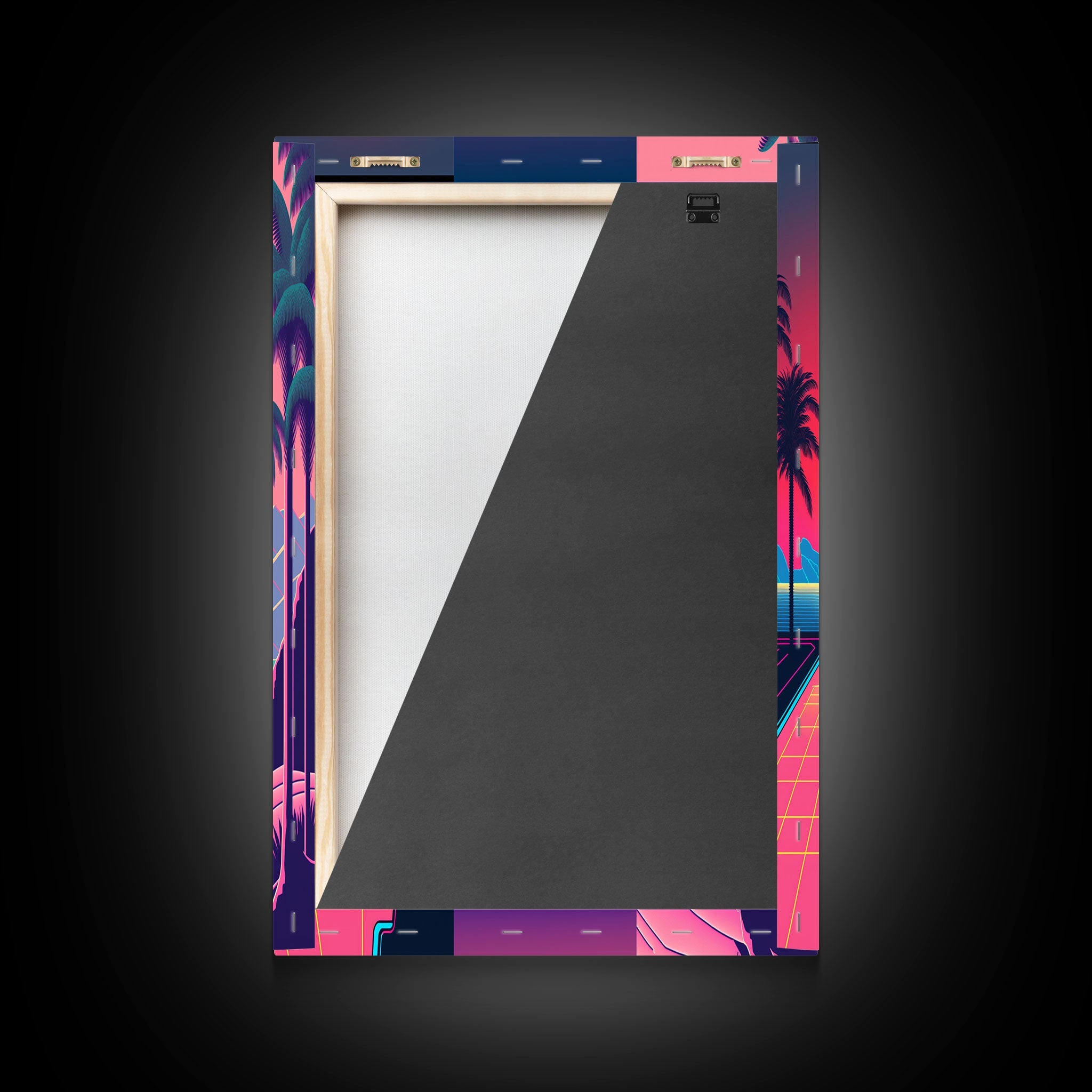 Retro 80s Style Art, 3 Panel Framed Canvas Prints