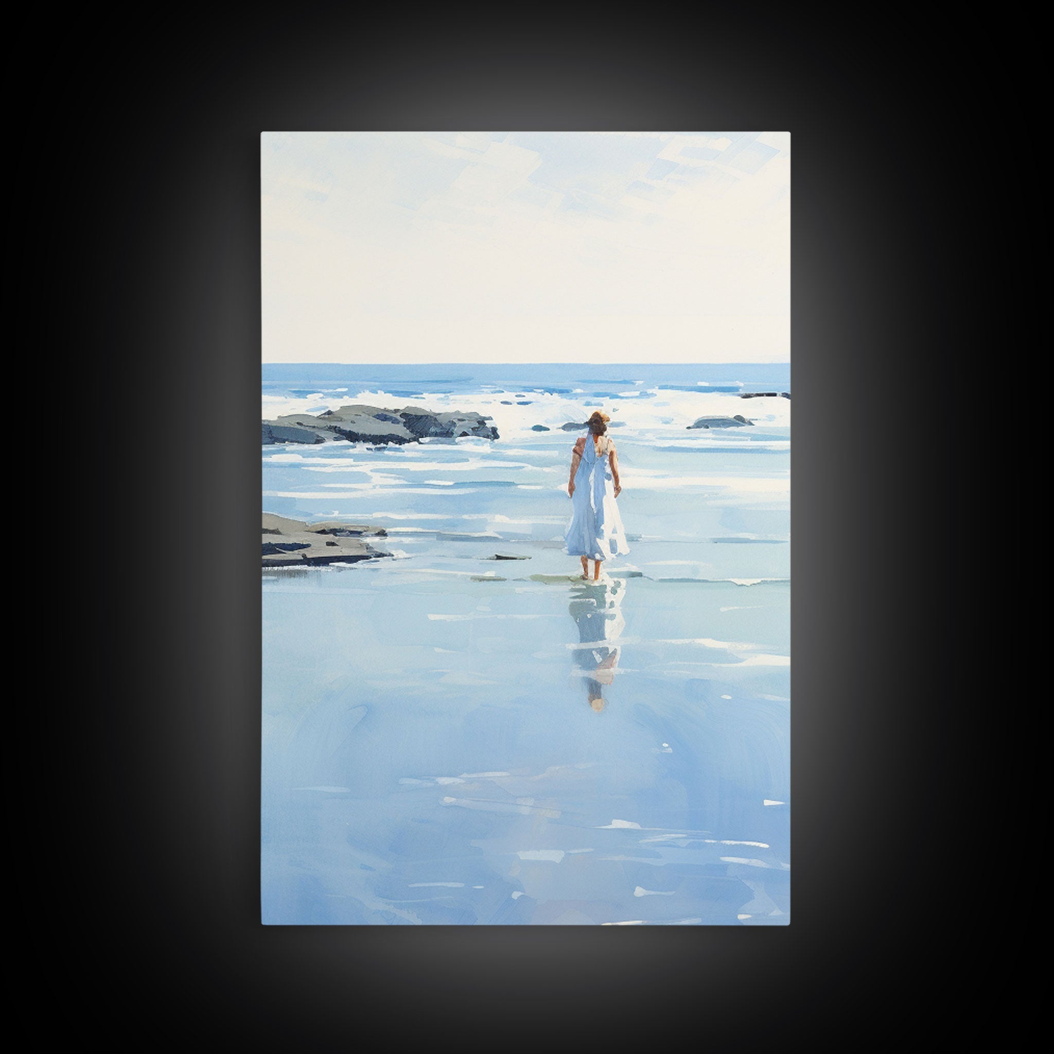 Framed Ocean Art | 3 Piece Art | Triptych Painting