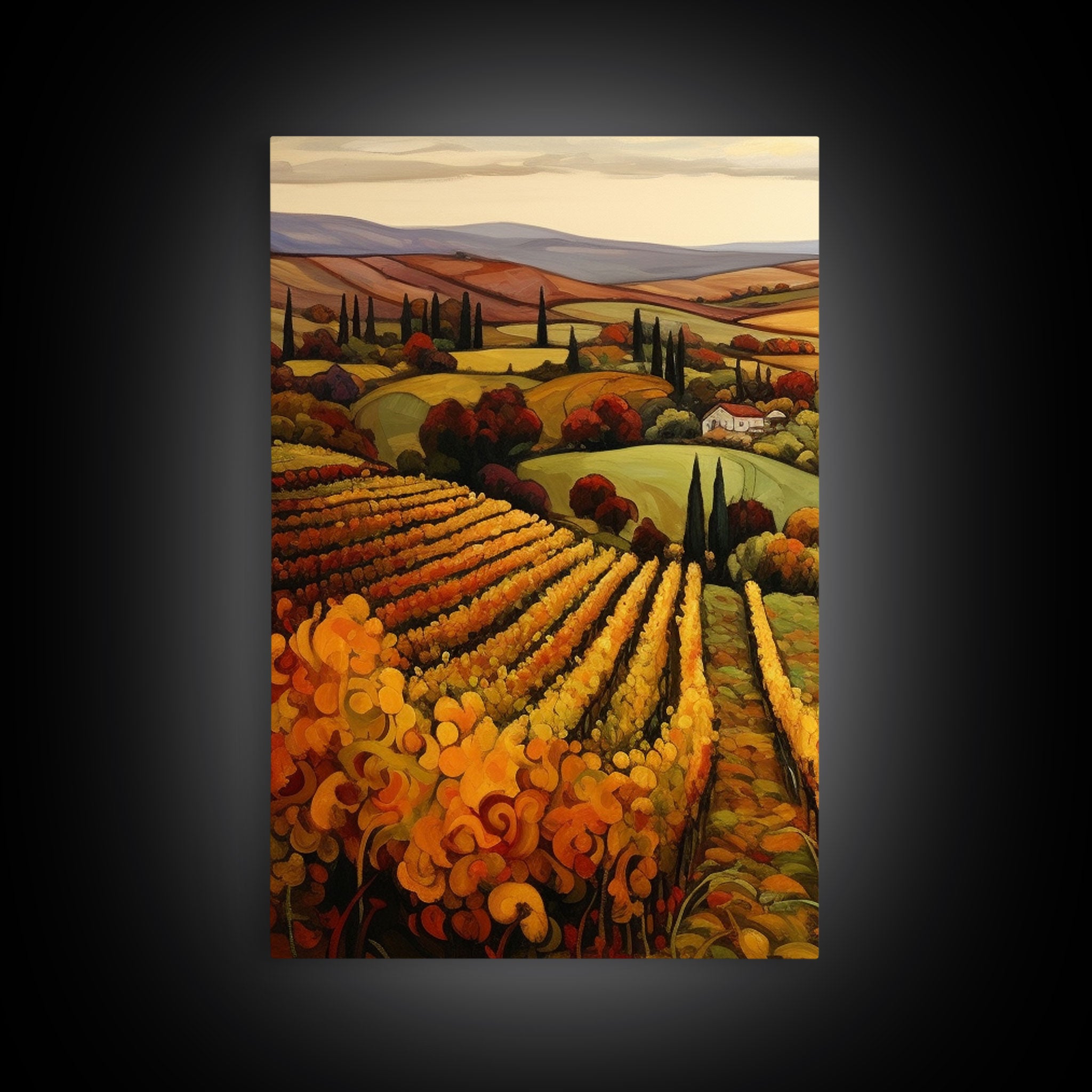 Italian Vineyard Framed Canvas Prints, 3 Piece Art