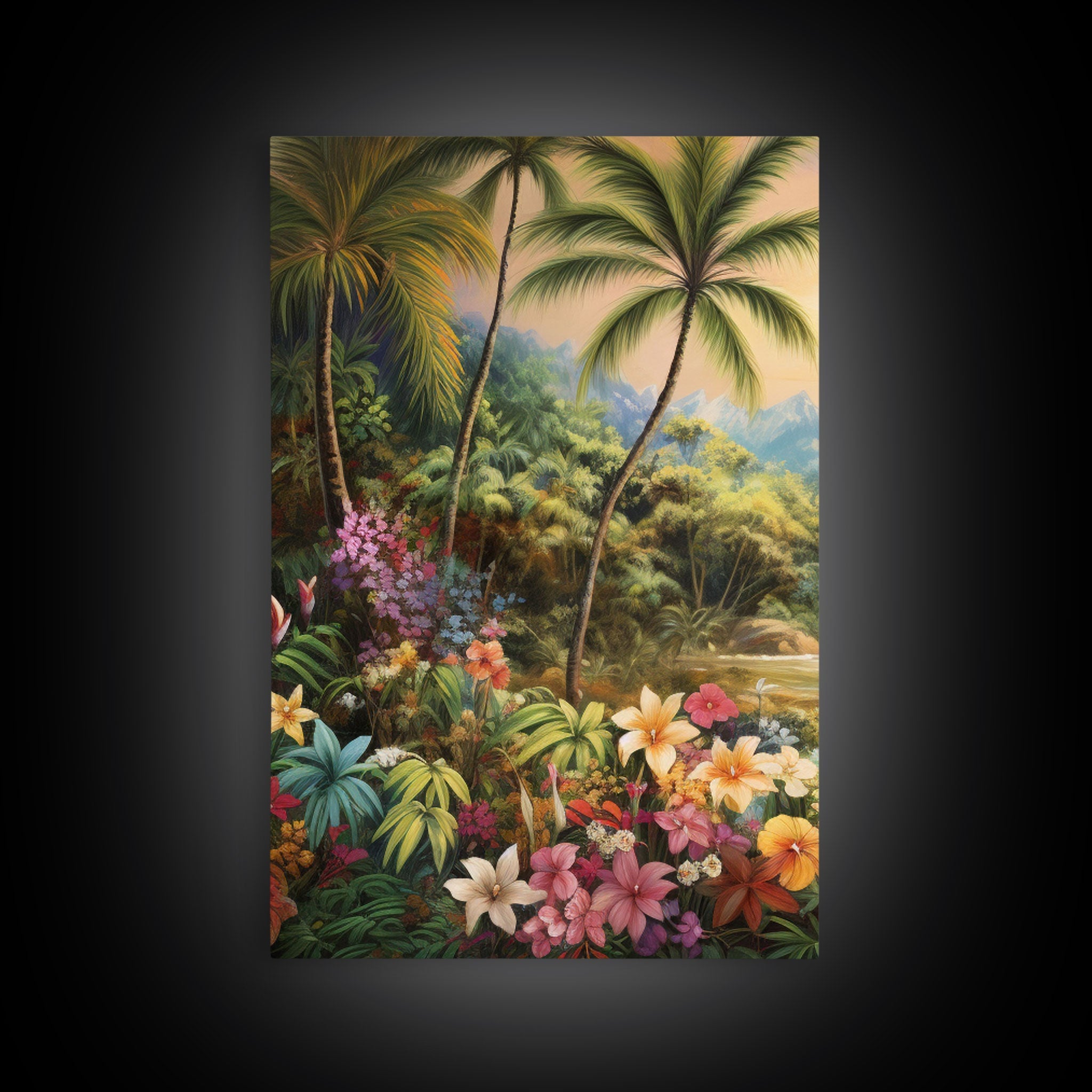 Tropical Wall Art, Canvas Print, Set Of 3 Prints
