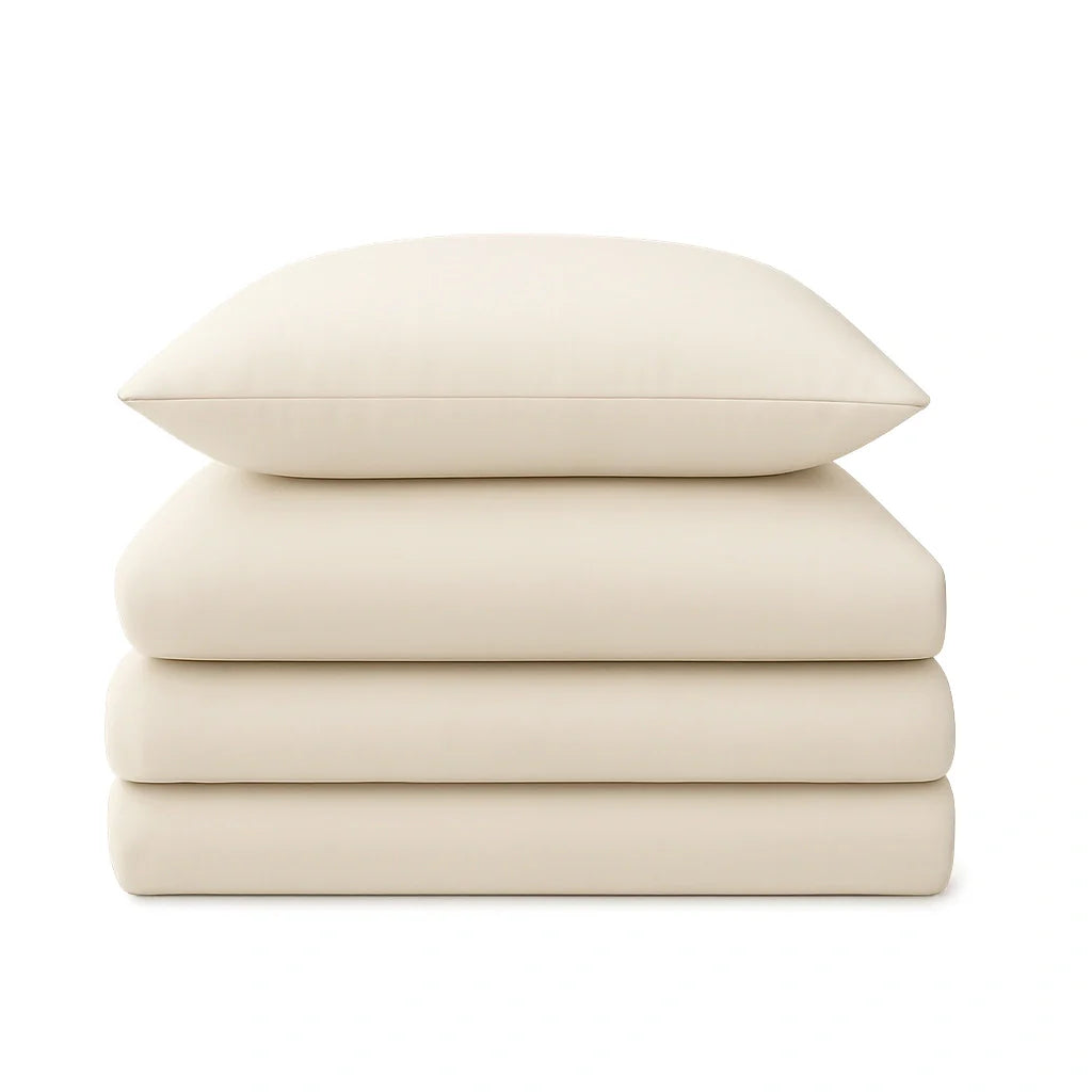 100% Cotton Duvet Cover Set, Cream - Classic Hotel Collection