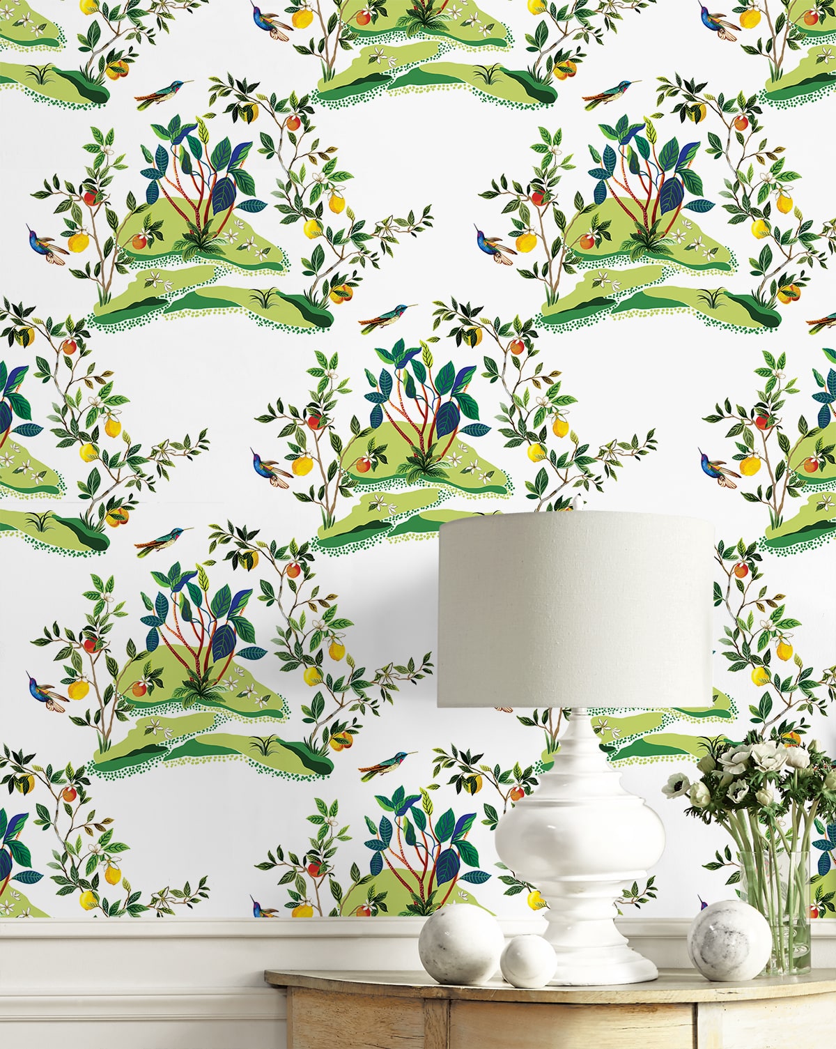 West Boulevard Collection Citrus Hummingbird Unpasted Wallpaper