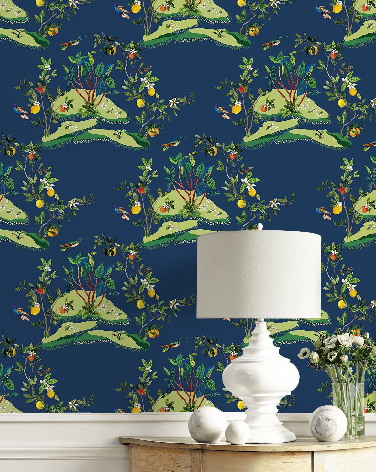 West Boulevard Collection Citrus Hummingbird Unpasted Wallpaper