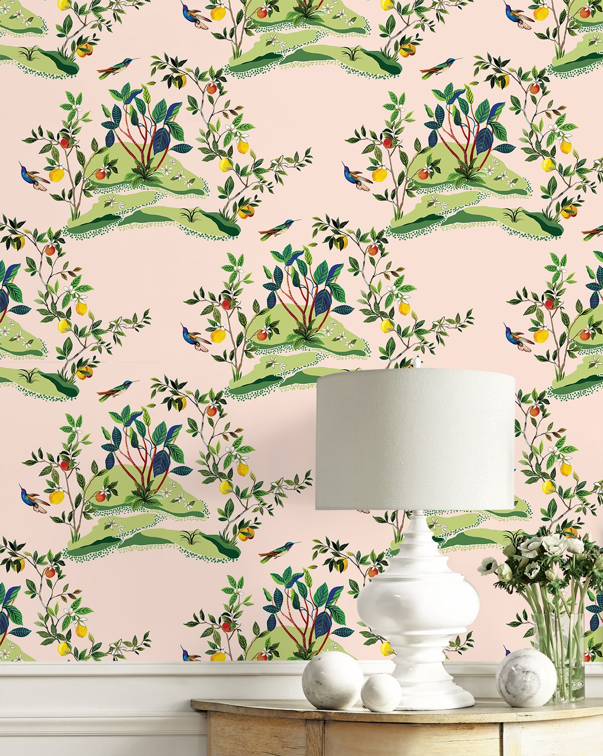 West Boulevard Collection Citrus Hummingbird Unpasted Wallpaper