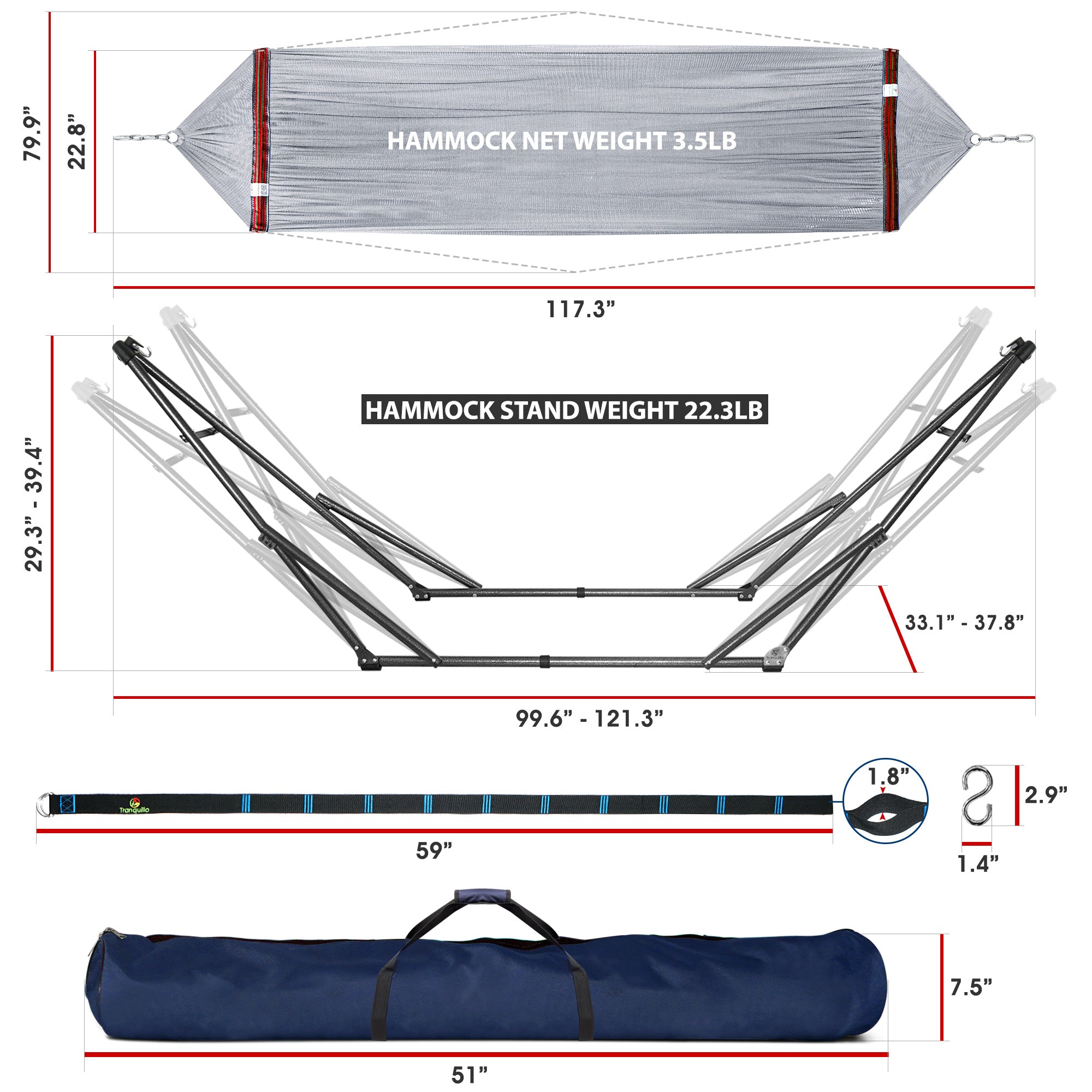 Tranquillo Comfort Set Original Hammock Stand