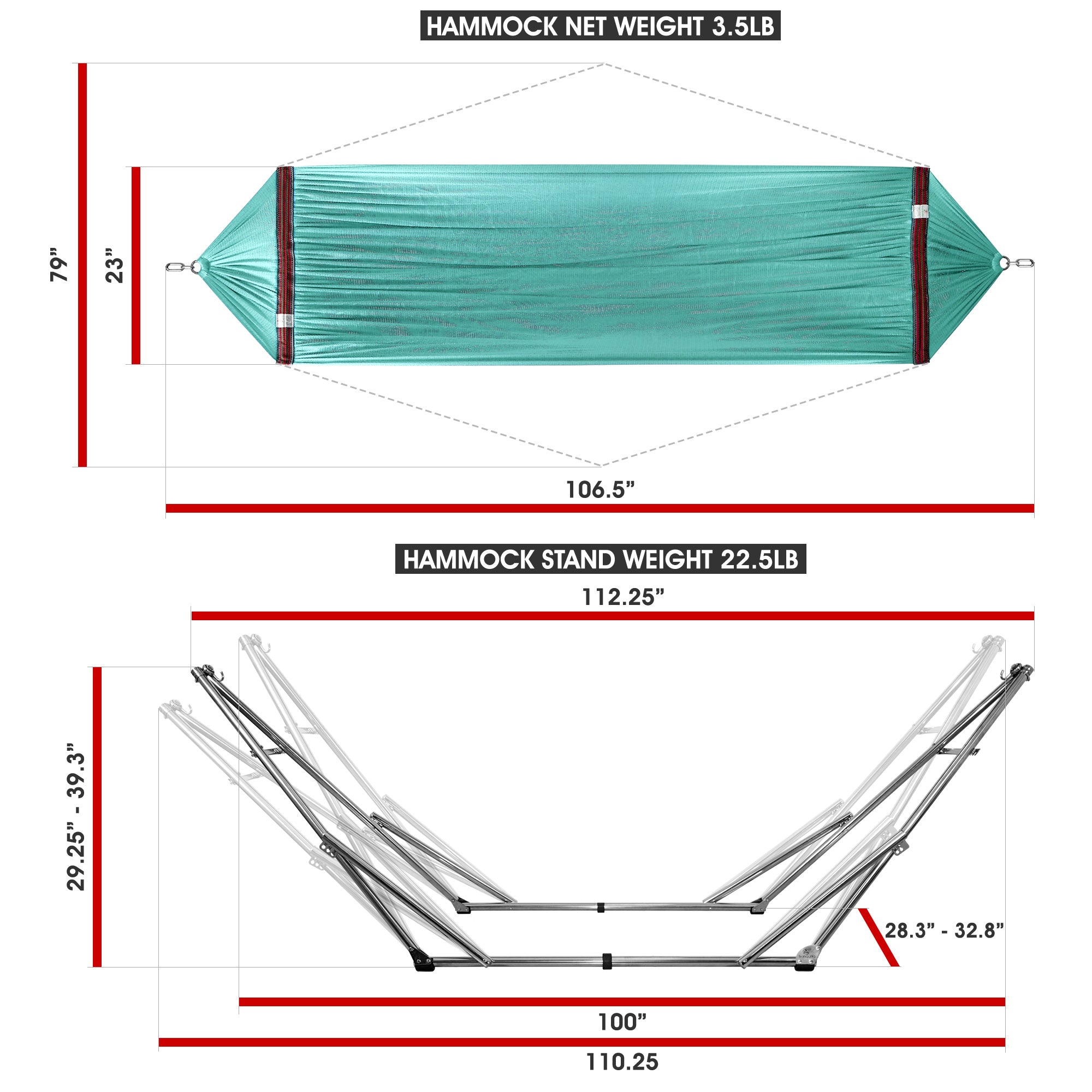 Tranquillo Original Stainless Steel Hammock Stand