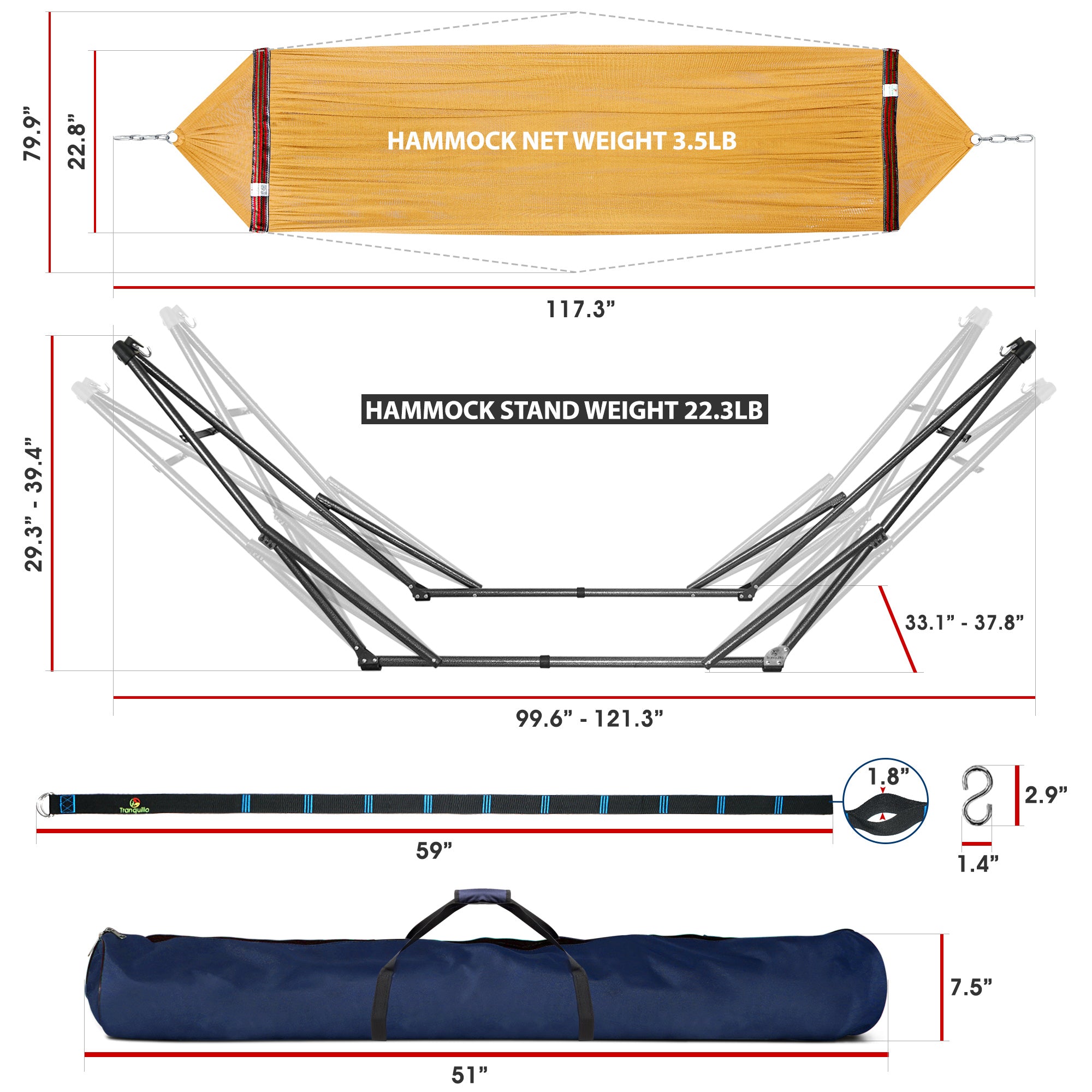 Tranquillo Comfort Set Original Hammock Stand