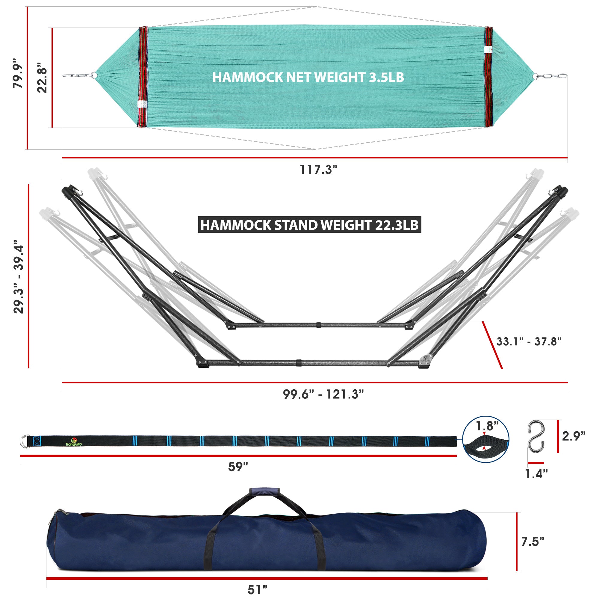 Tranquillo Comfort Set Original Hammock Stand