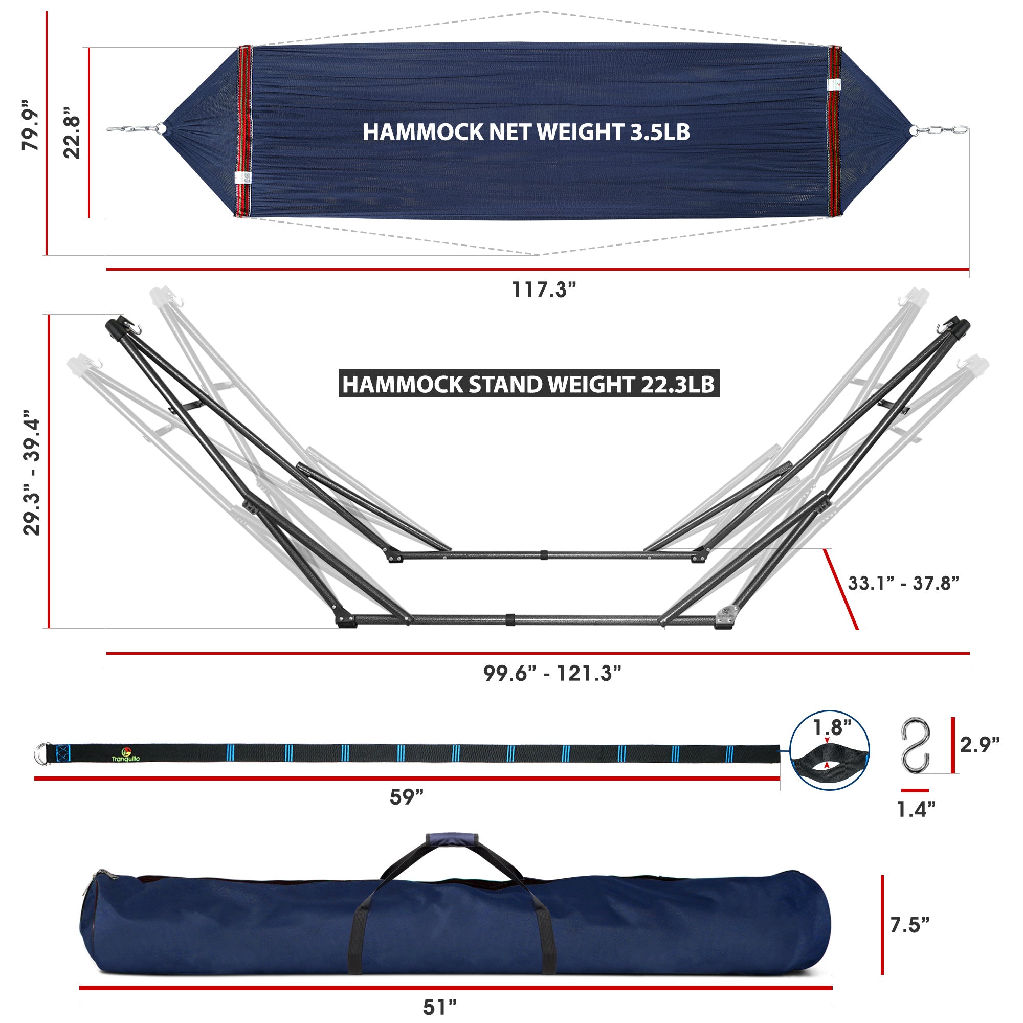 Tranquillo Comfort Set Original Hammock Stand