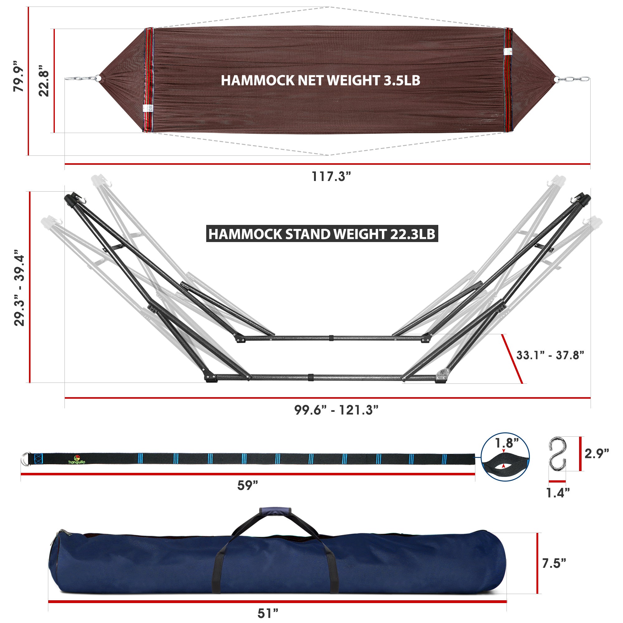 Tranquillo Comfort Set Original Hammock Stand