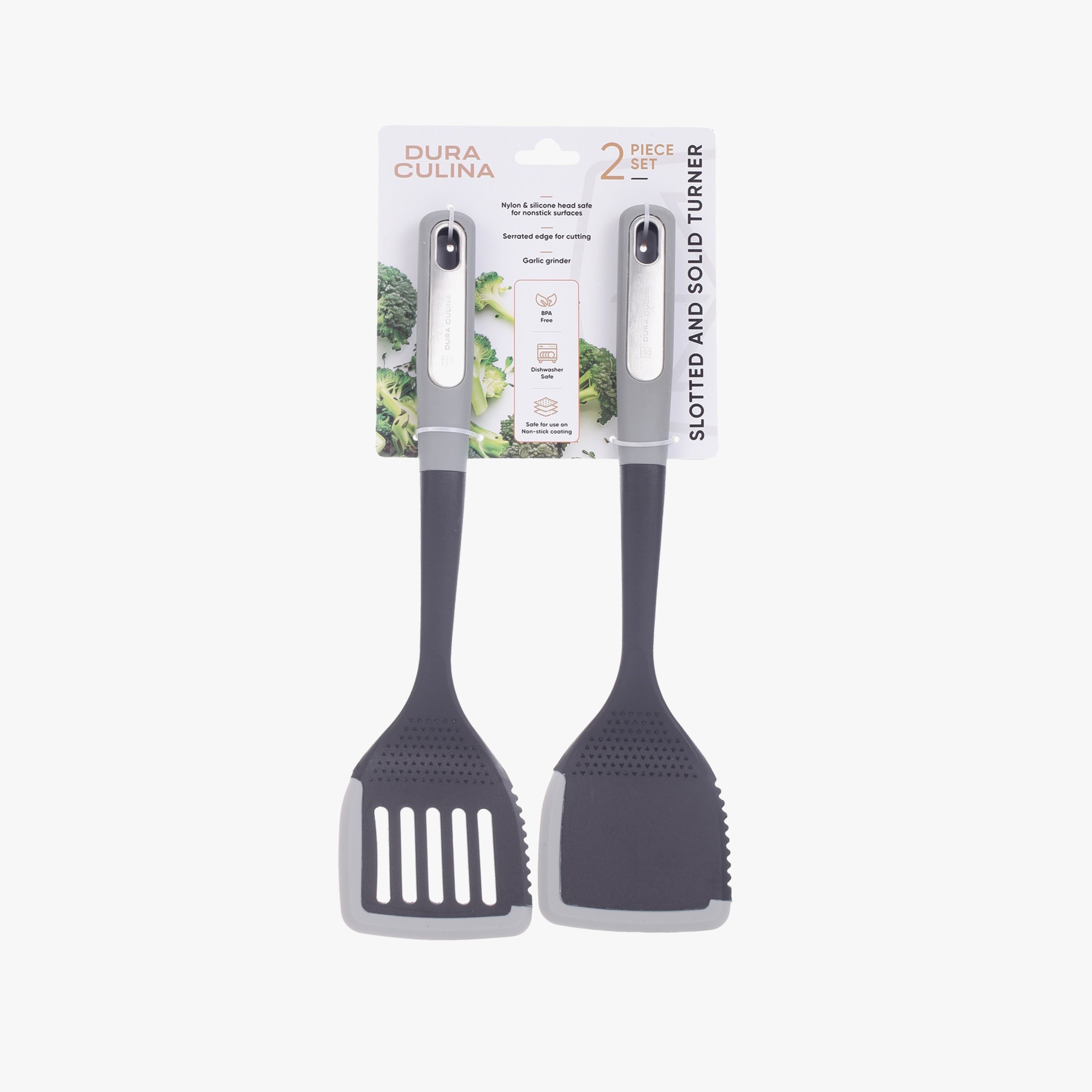 2-Piece Nylon Turner Set - Slotted & Solid Turner