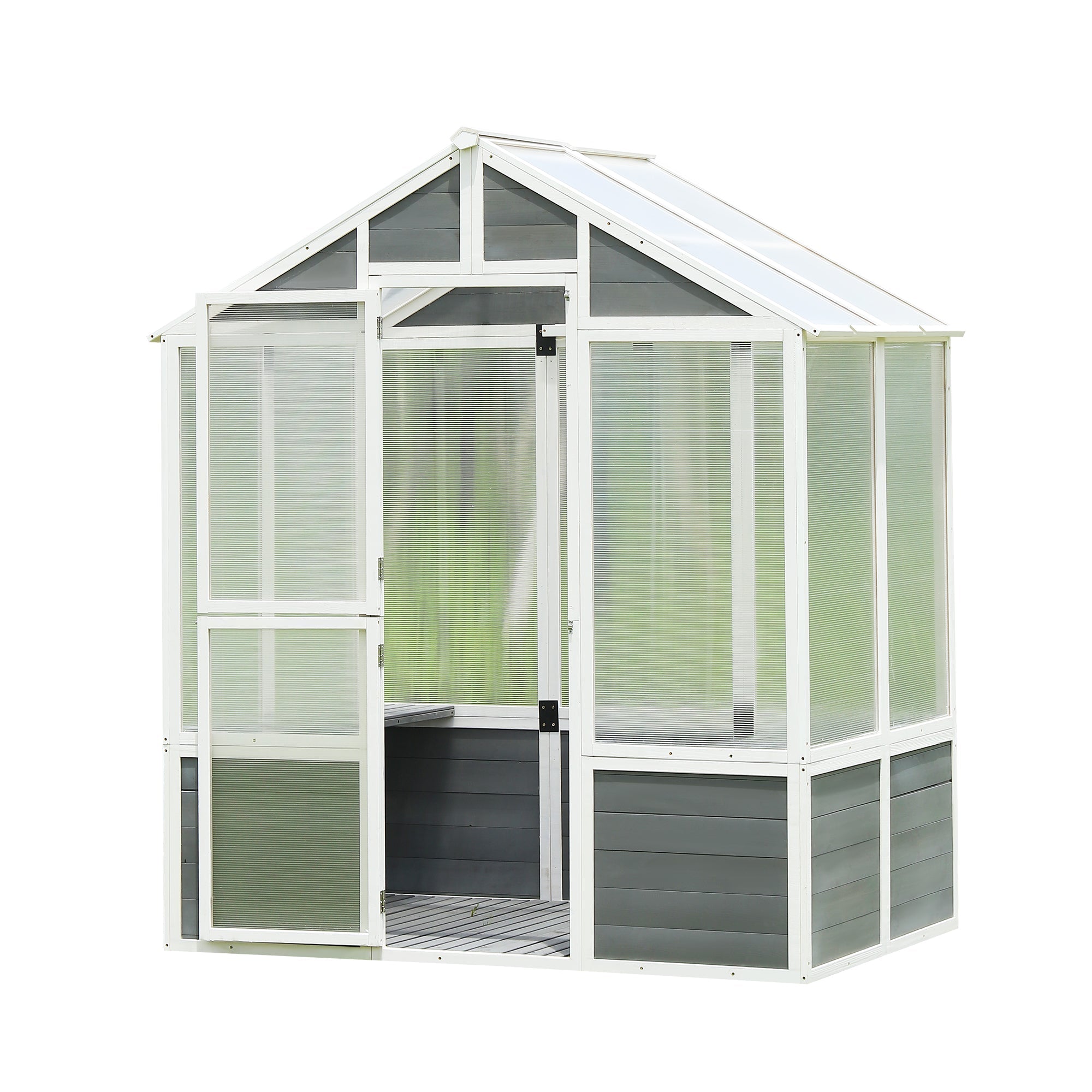 76''x48''x86'' Walk-in Polycarbonate Outdoor Greenhouse