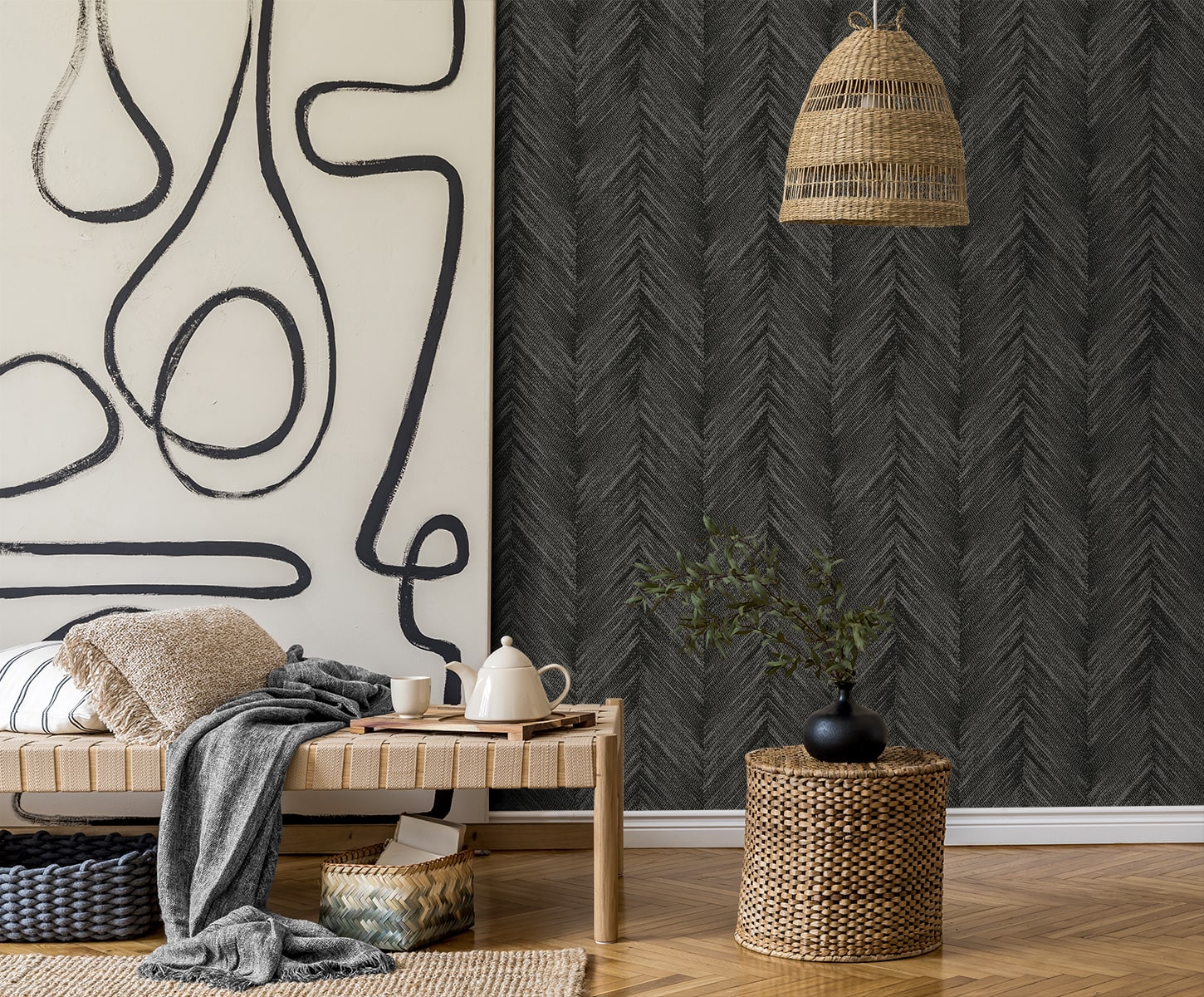 Geometric Textures Otto Chevron Unpasted Wallpaper