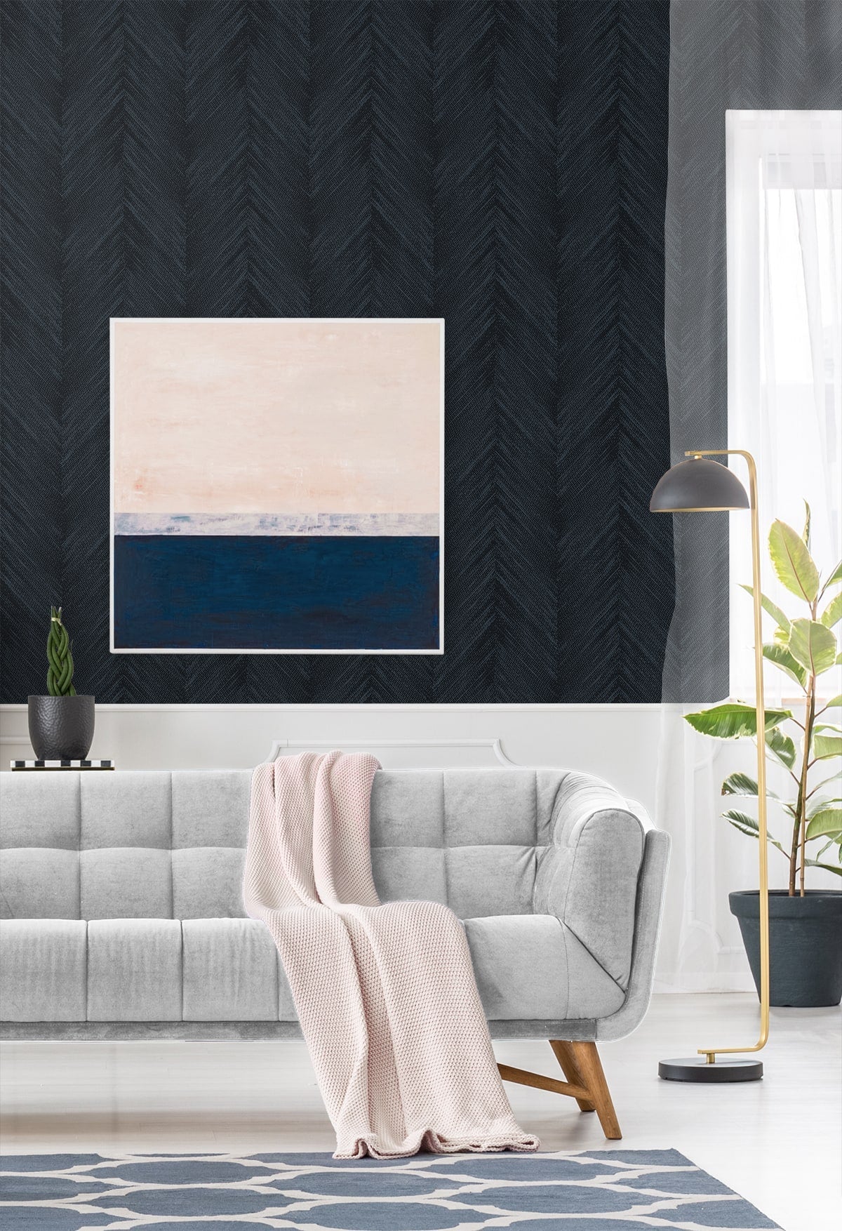 Geometric Textures Otto Chevron Unpasted Wallpaper