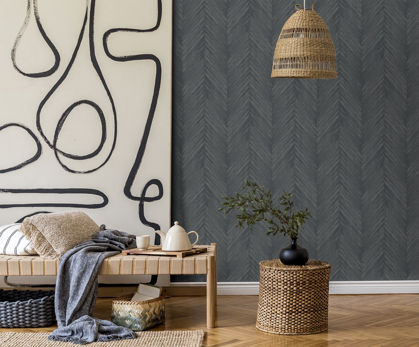 Geometric Textures Otto Chevron Unpasted Wallpaper