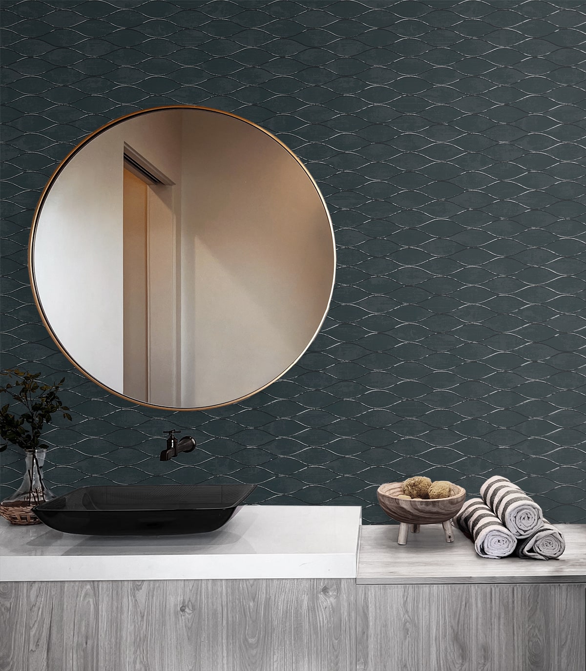 Geometric Textures Piccola Ogee Unpasted Wallpaper