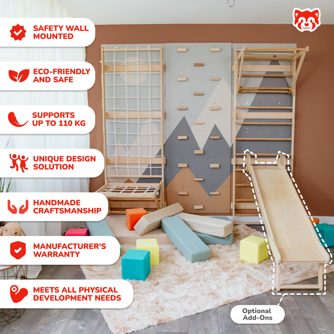 3-in-1 Swedish Ladder Wall Gym for Kids 3+
