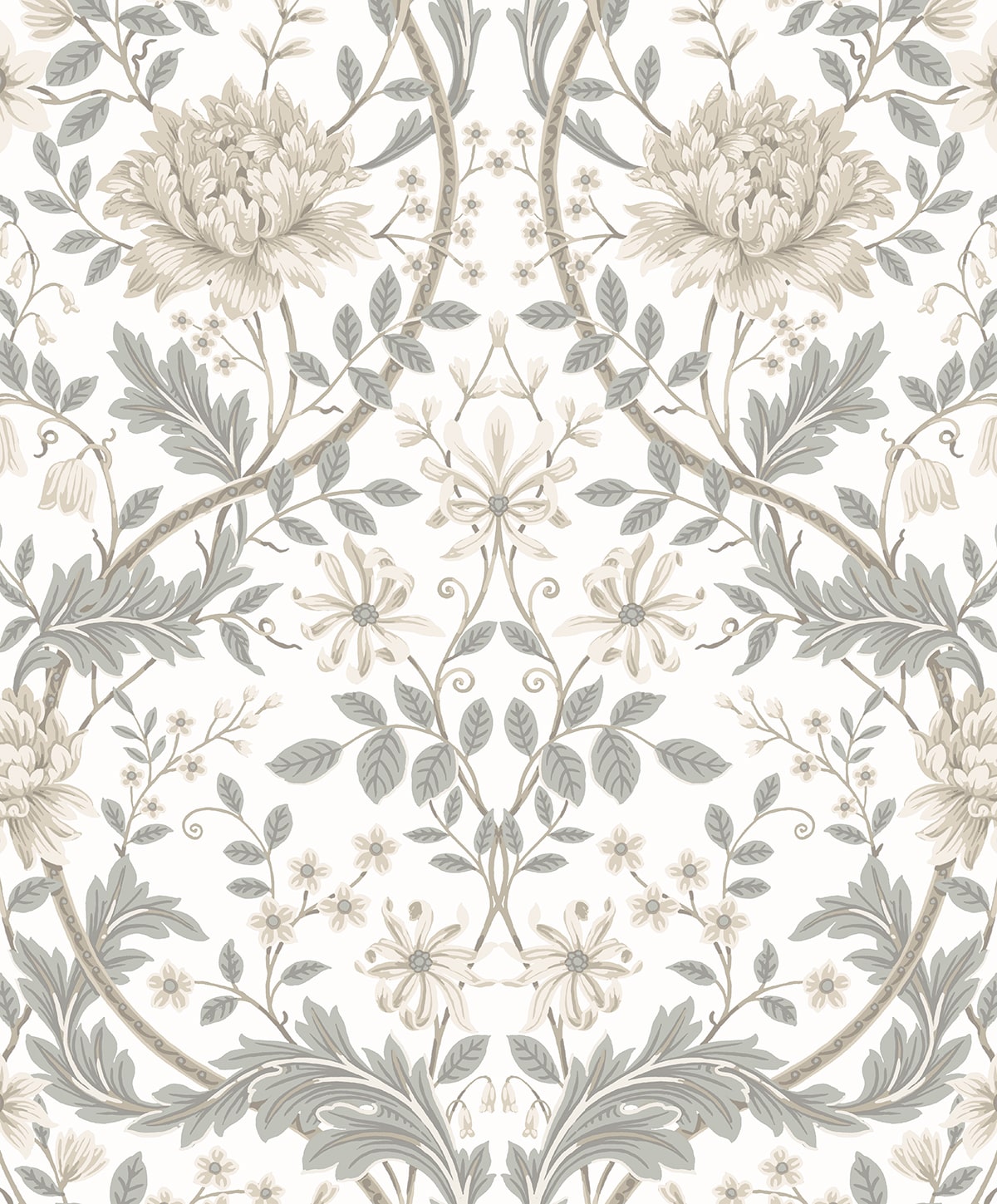 Honeysuckle Floral Vintage Prepasted Wallpaper