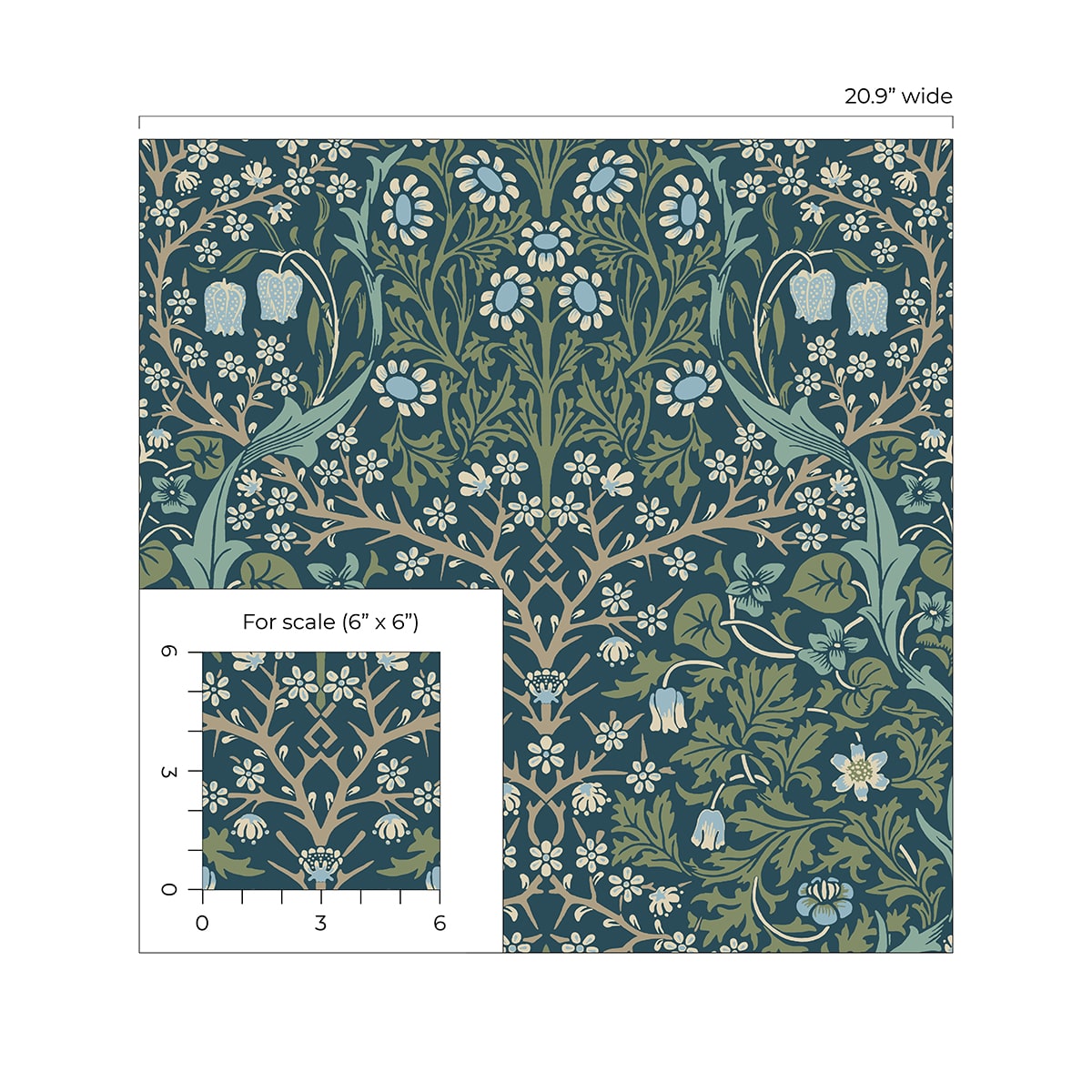 Victorian Garden Floral Vintage Prepasted Wallpaper