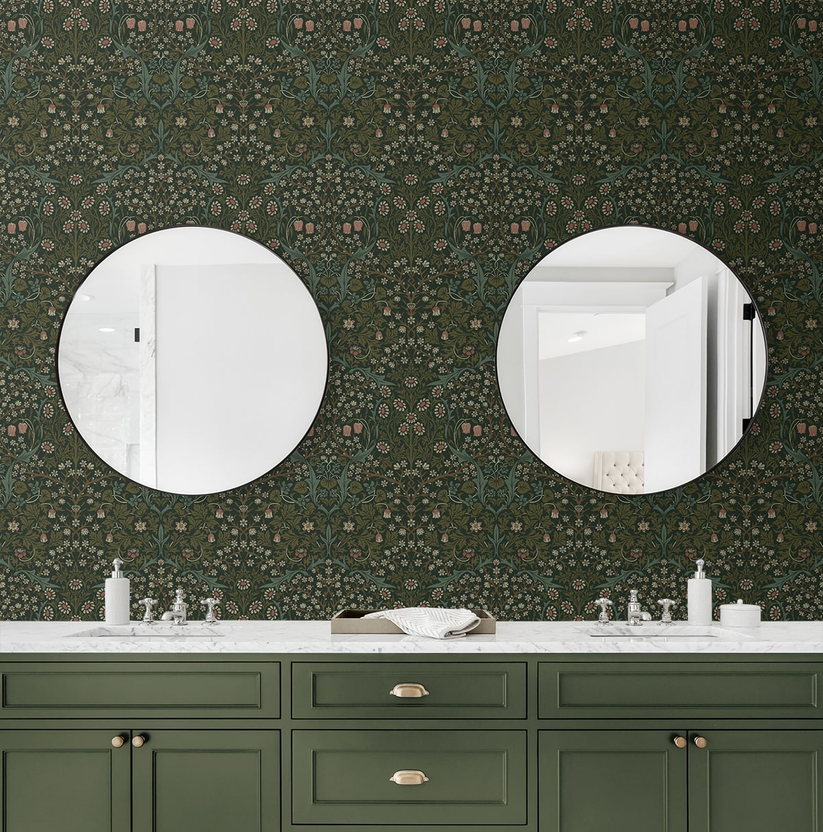 Victorian Garden Floral Vintage Prepasted Wallpaper