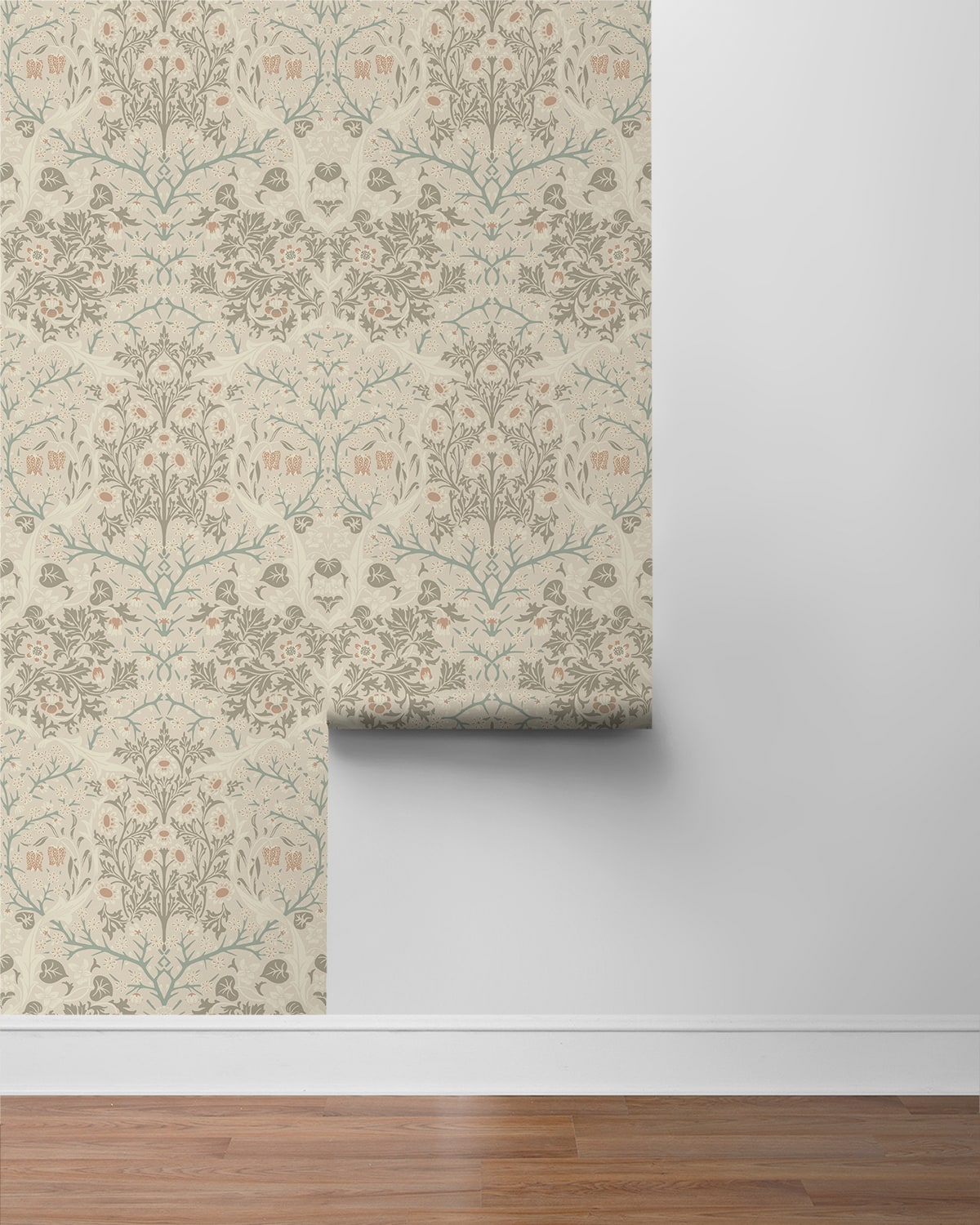 Victorian Garden Floral Vintage Prepasted Wallpaper