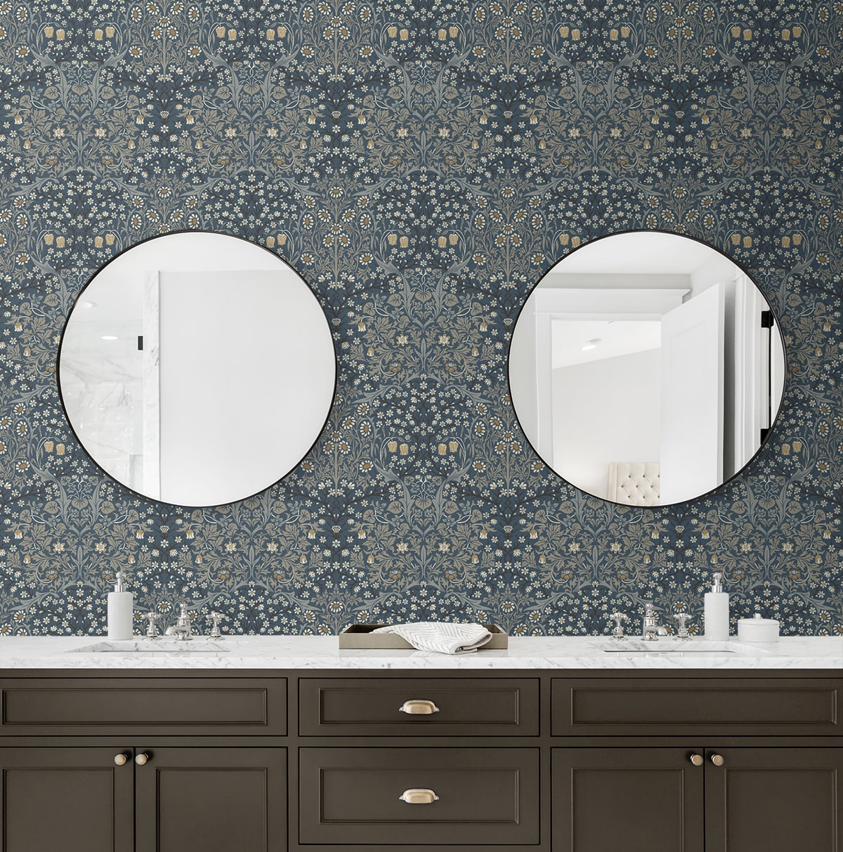 Victorian Garden Floral Vintage Prepasted Wallpaper
