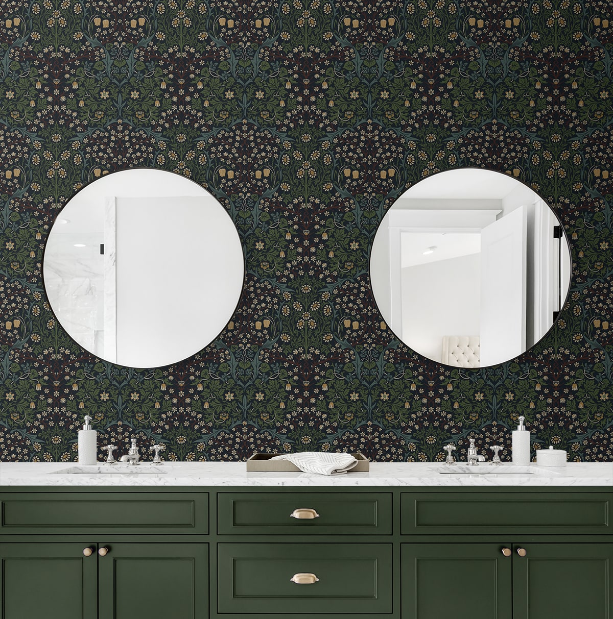 Victorian Garden Floral Vintage Prepasted Wallpaper
