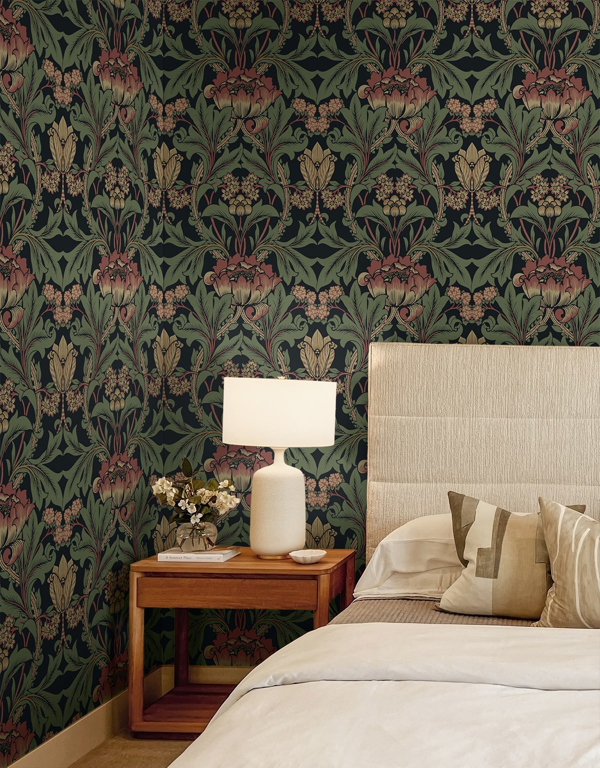 Primrose Garden Floral Vintage Prepasted Wallpaper