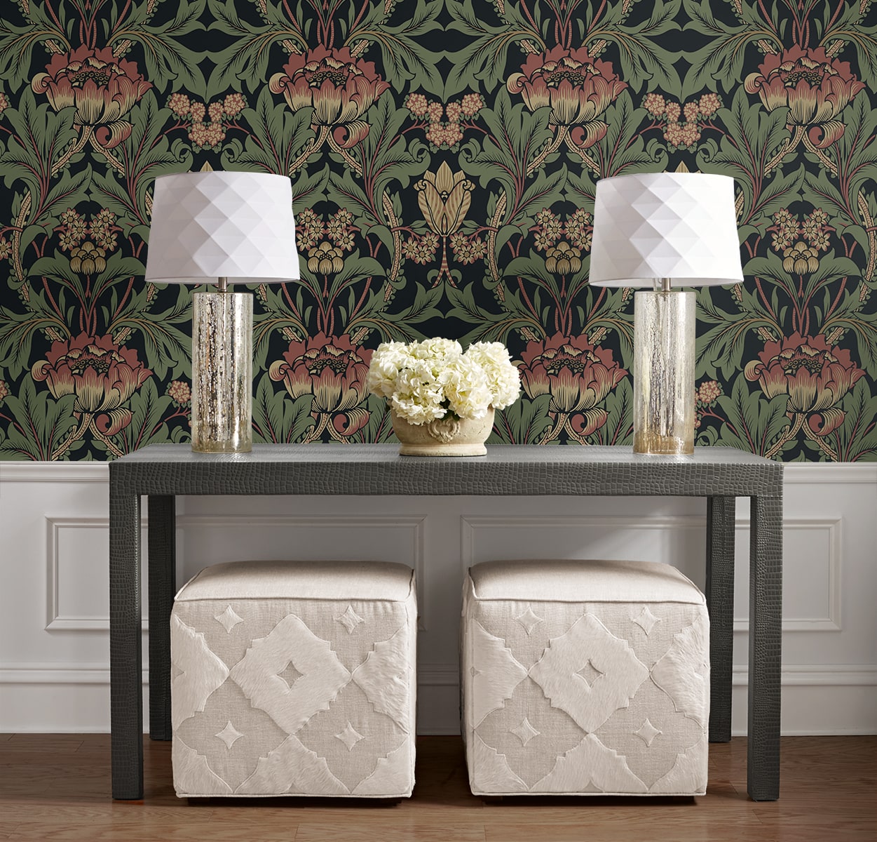 Primrose Garden Floral Vintage Prepasted Wallpaper