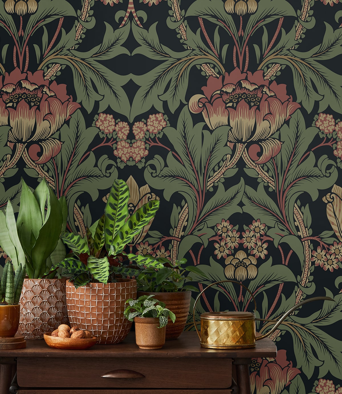 Primrose Garden Floral Vintage Prepasted Wallpaper