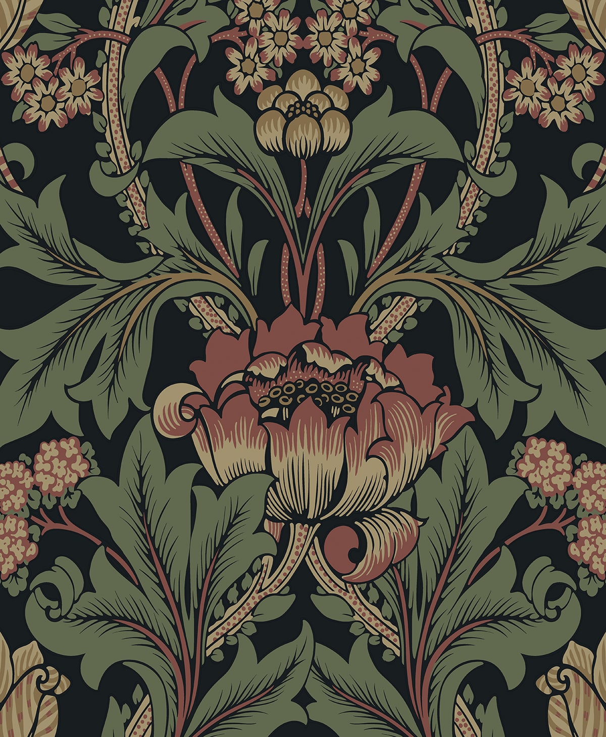 Primrose Garden Floral Vintage Prepasted Wallpaper