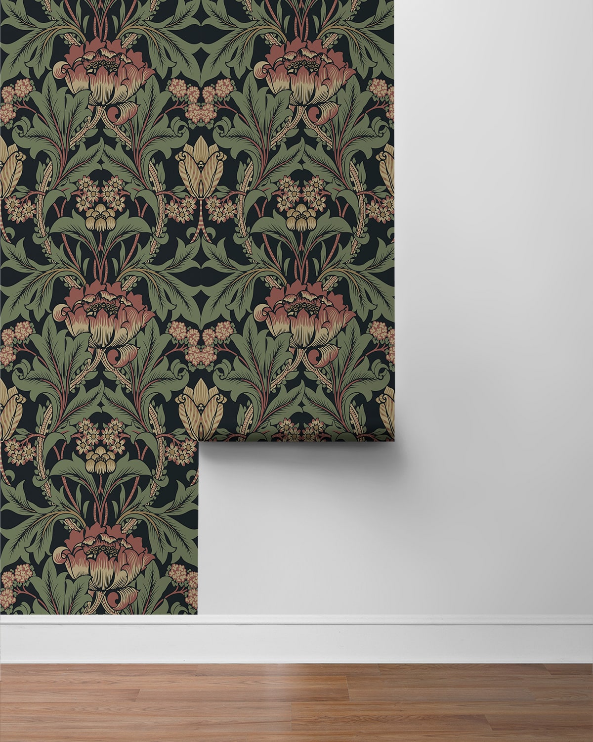 Primrose Garden Floral Vintage Prepasted Wallpaper