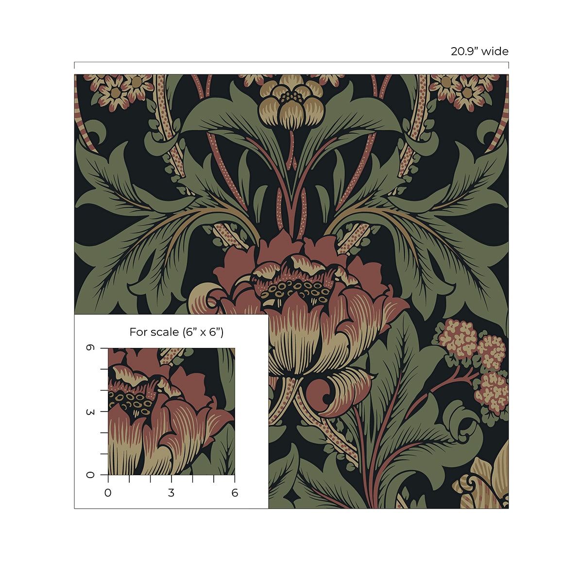 Primrose Garden Floral Vintage Prepasted Wallpaper