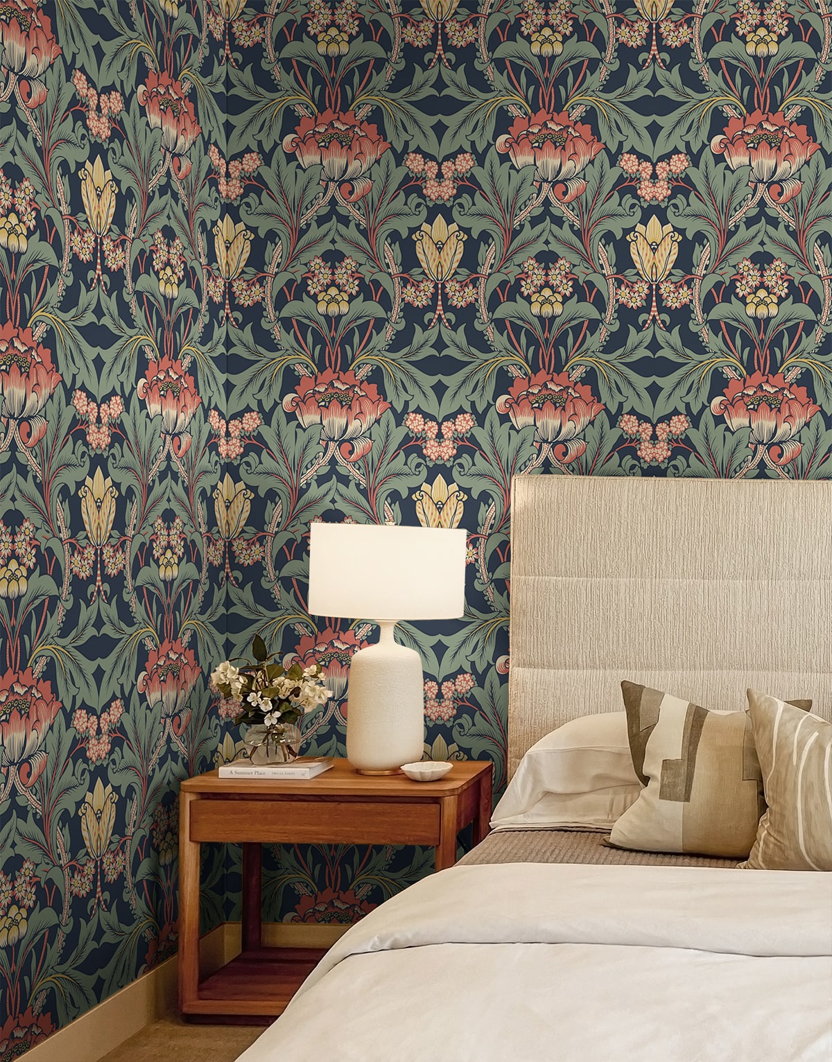 Primrose Garden Floral Vintage Prepasted Wallpaper