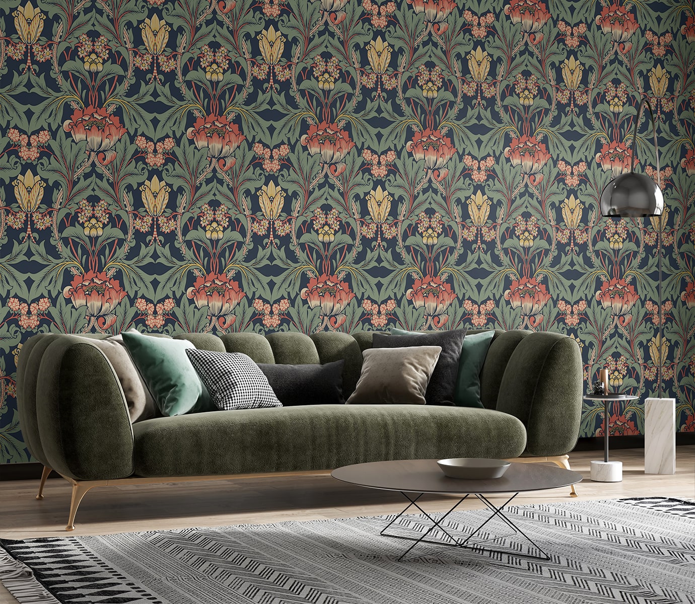 Primrose Garden Floral Vintage Prepasted Wallpaper